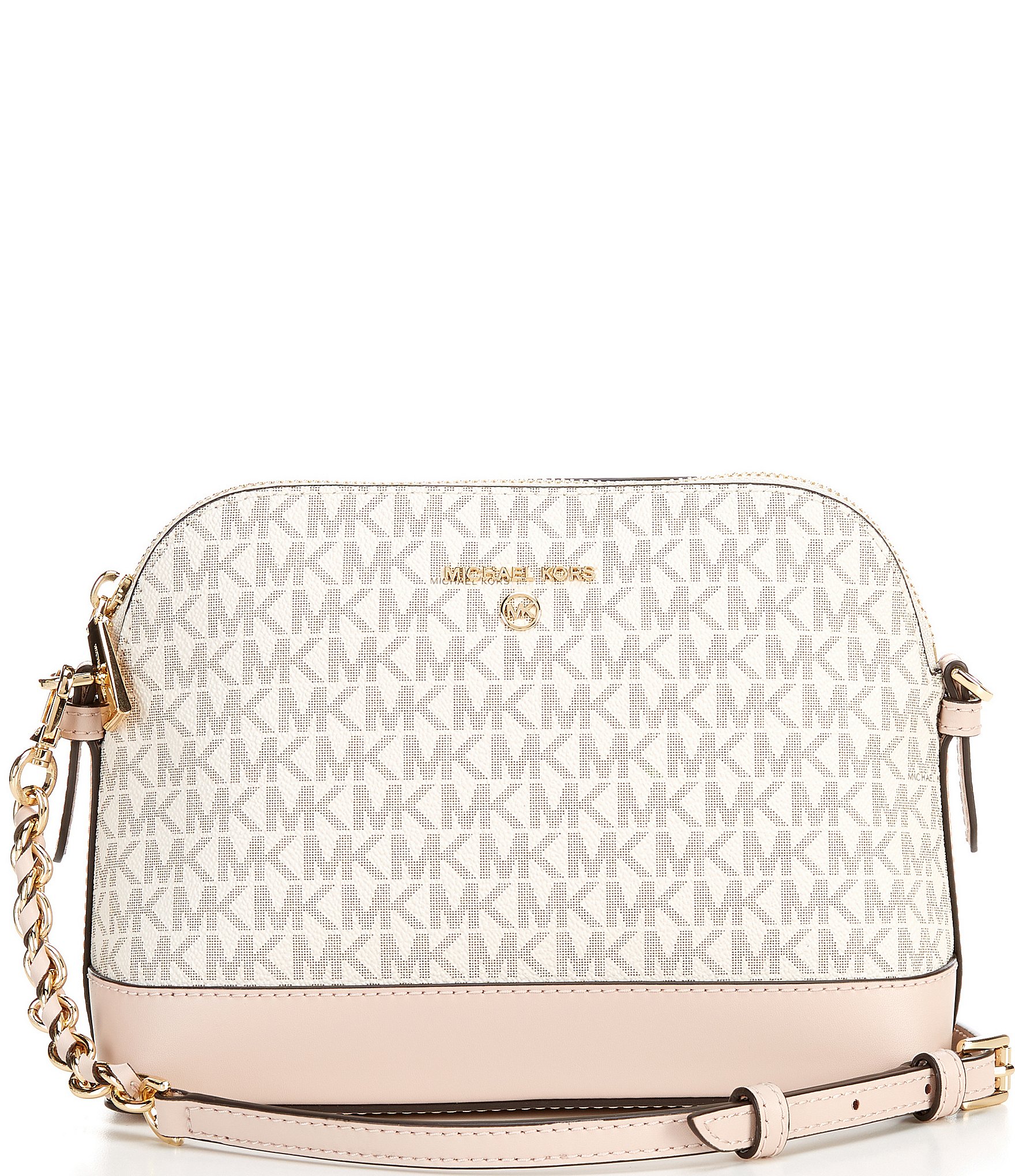 Michael Kors Large Pink Saffiano Leather Dome Crossbody Bag 32T1GT9C3L 187  194900569481 - Handbags - Jomashop