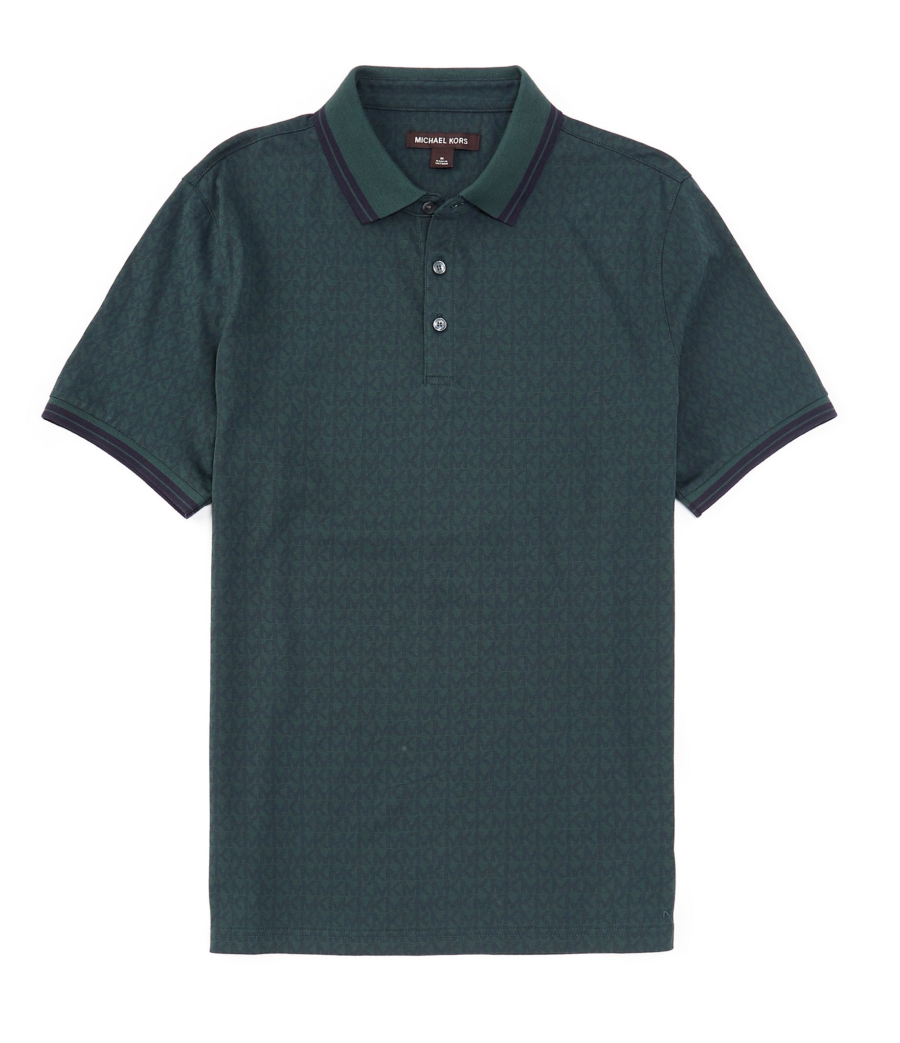Michael Kors Monogram-Print Short-sleeved Polo Shirt
