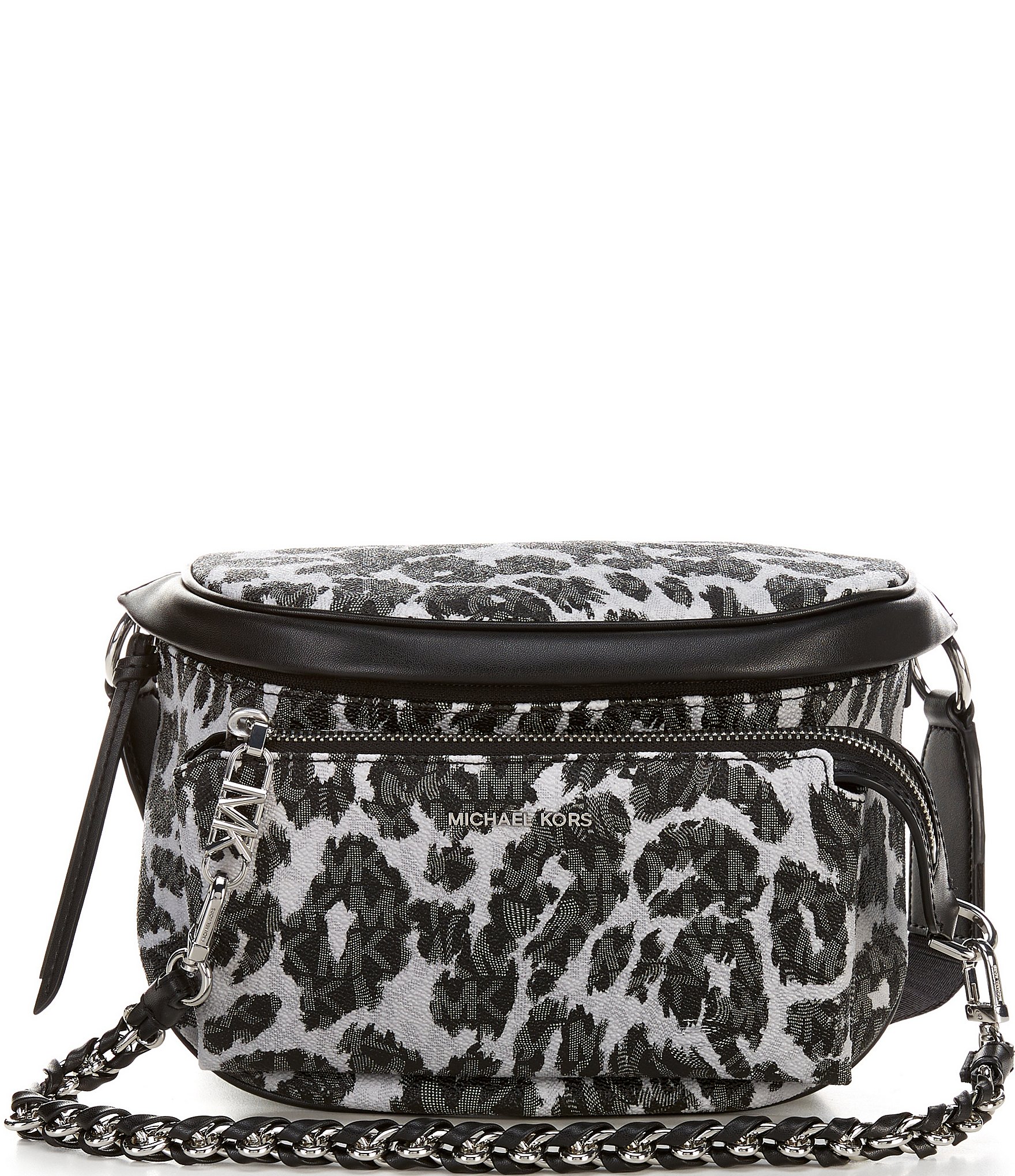 Michael Kors Slater Leo Medium Leopard Logo Sling Crossbody Bag