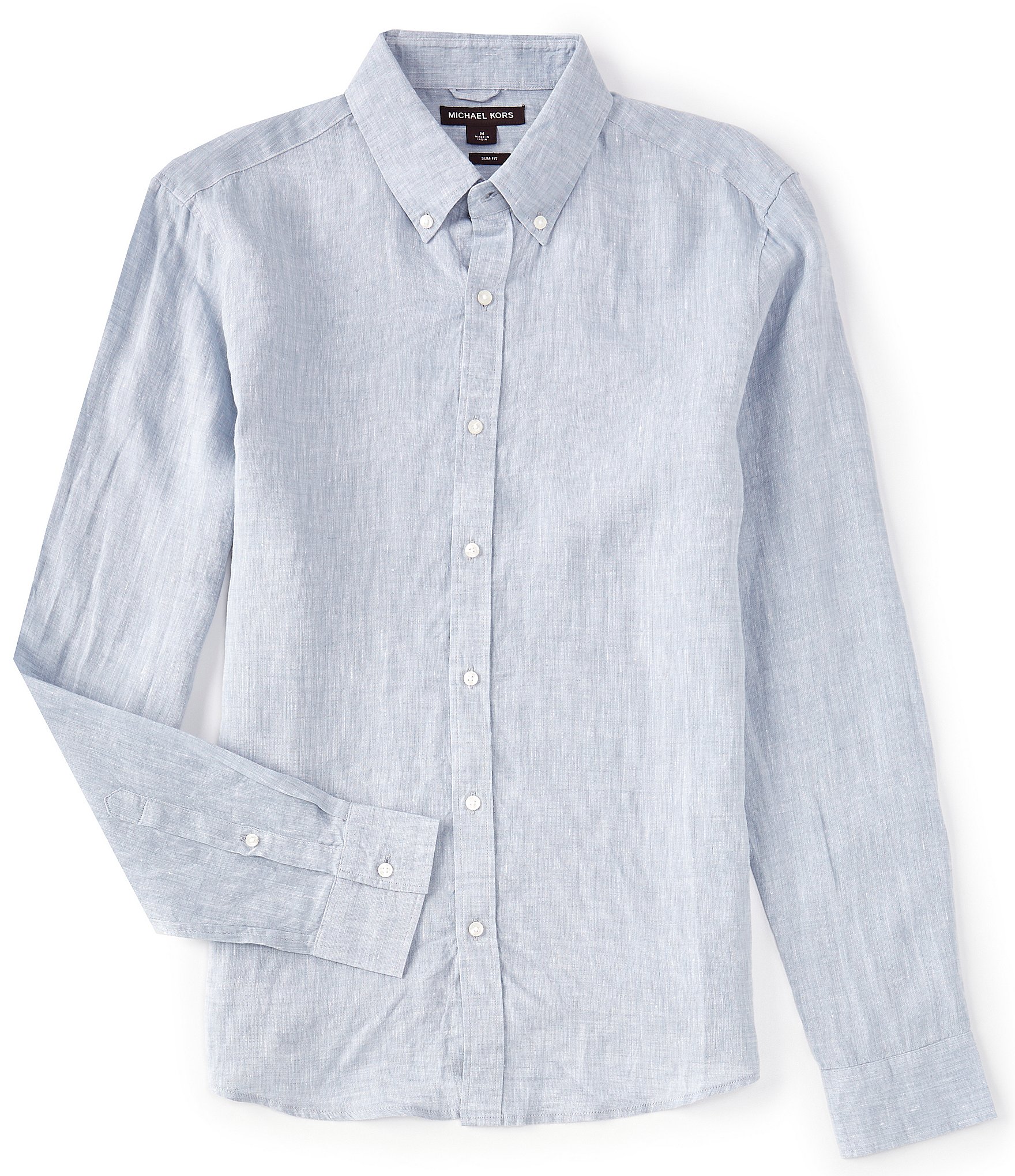 Michael Kors Slim-Fit Linen Long-Sleeve Woven Shirt | Dillard's