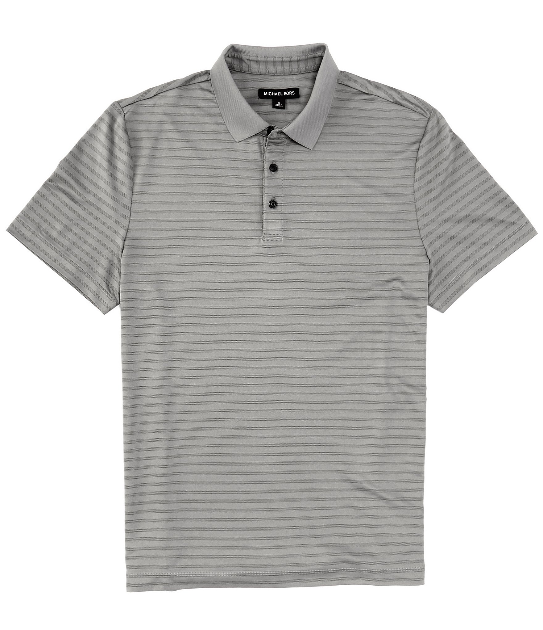 Michael Kors Performance Stretch Tech Tonal Stripe Short Sleeve Polo Shirt