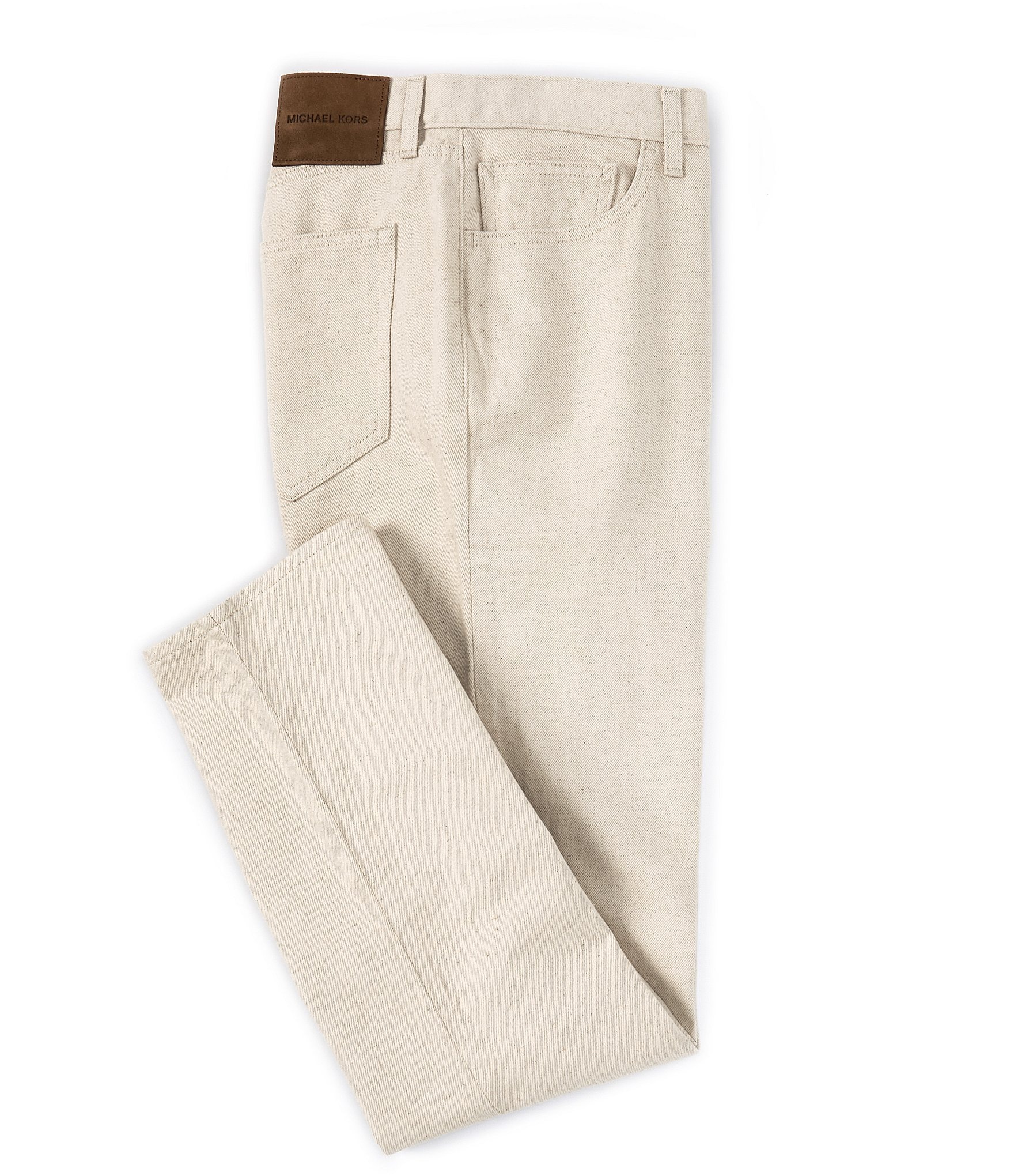 Michael Kors Slim-Straight Fit Grant Seeded Cotton 5-Pocket Pants