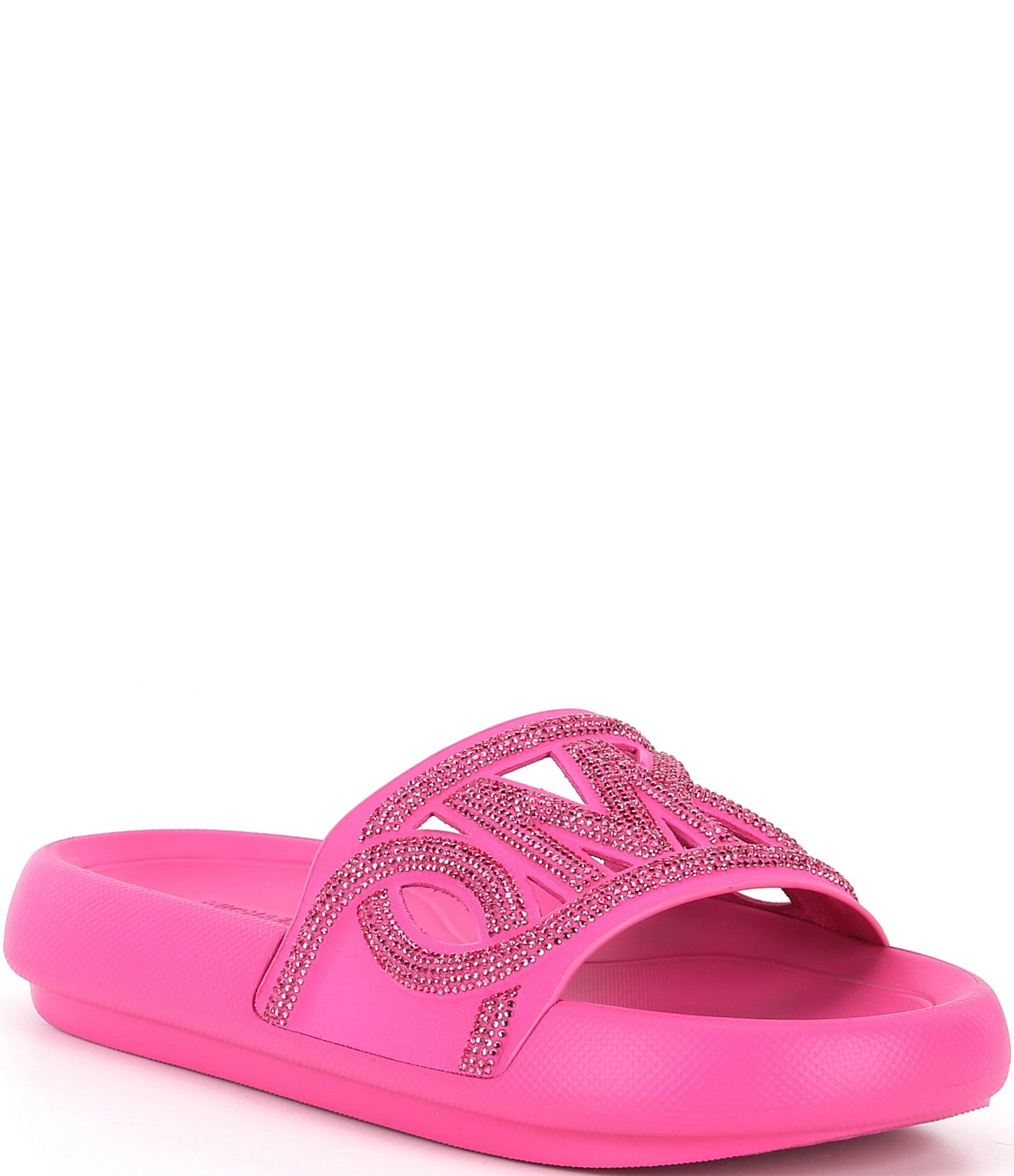 Michael Kors Splash Rhinestone Embellished Chunky Slides Dillard s