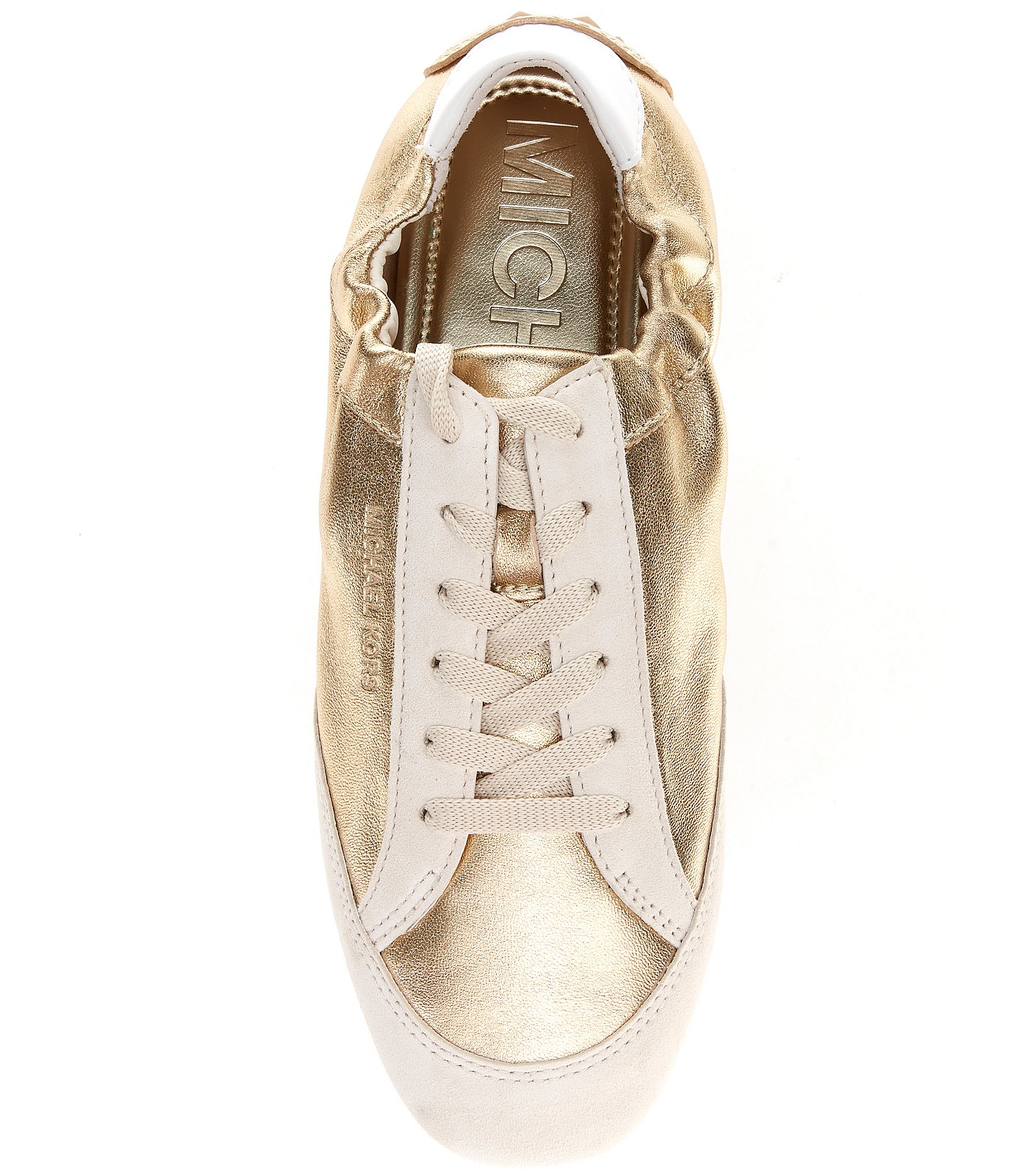 Michael Kors Susie Metallic Leather Trainer Sneakers