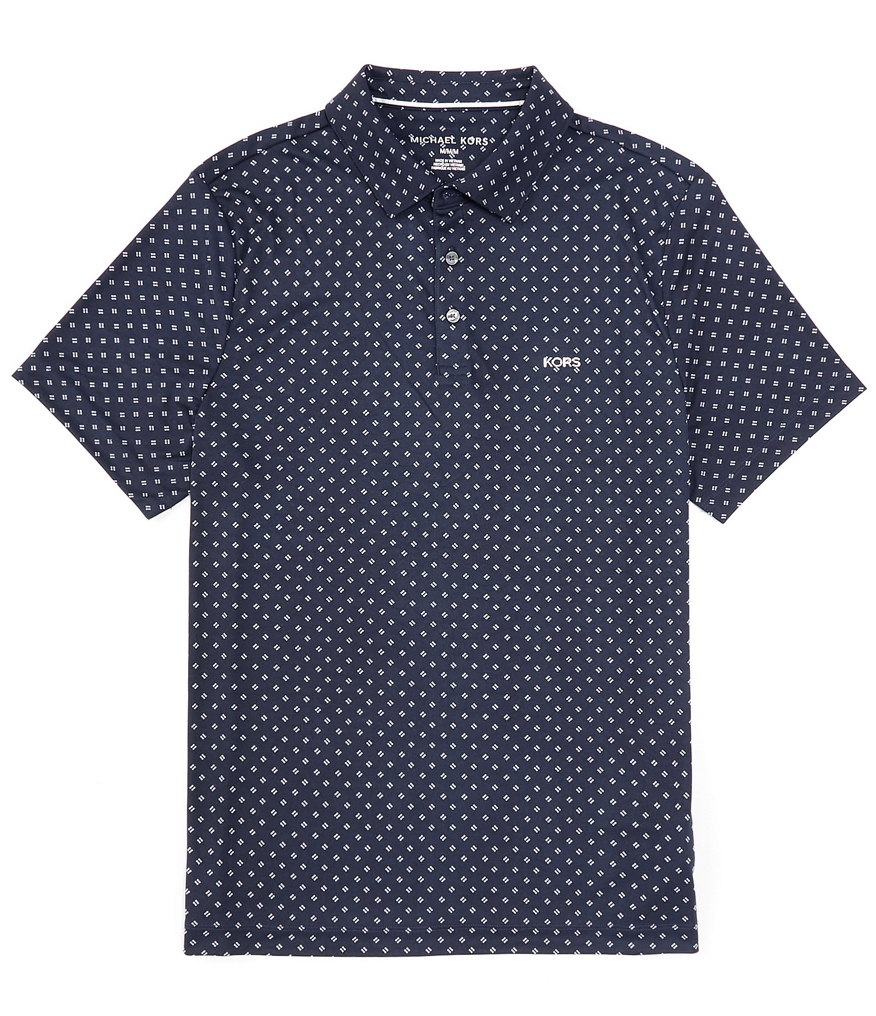 Michael Kors Tech Printed Short Sleeve Polo Shirt