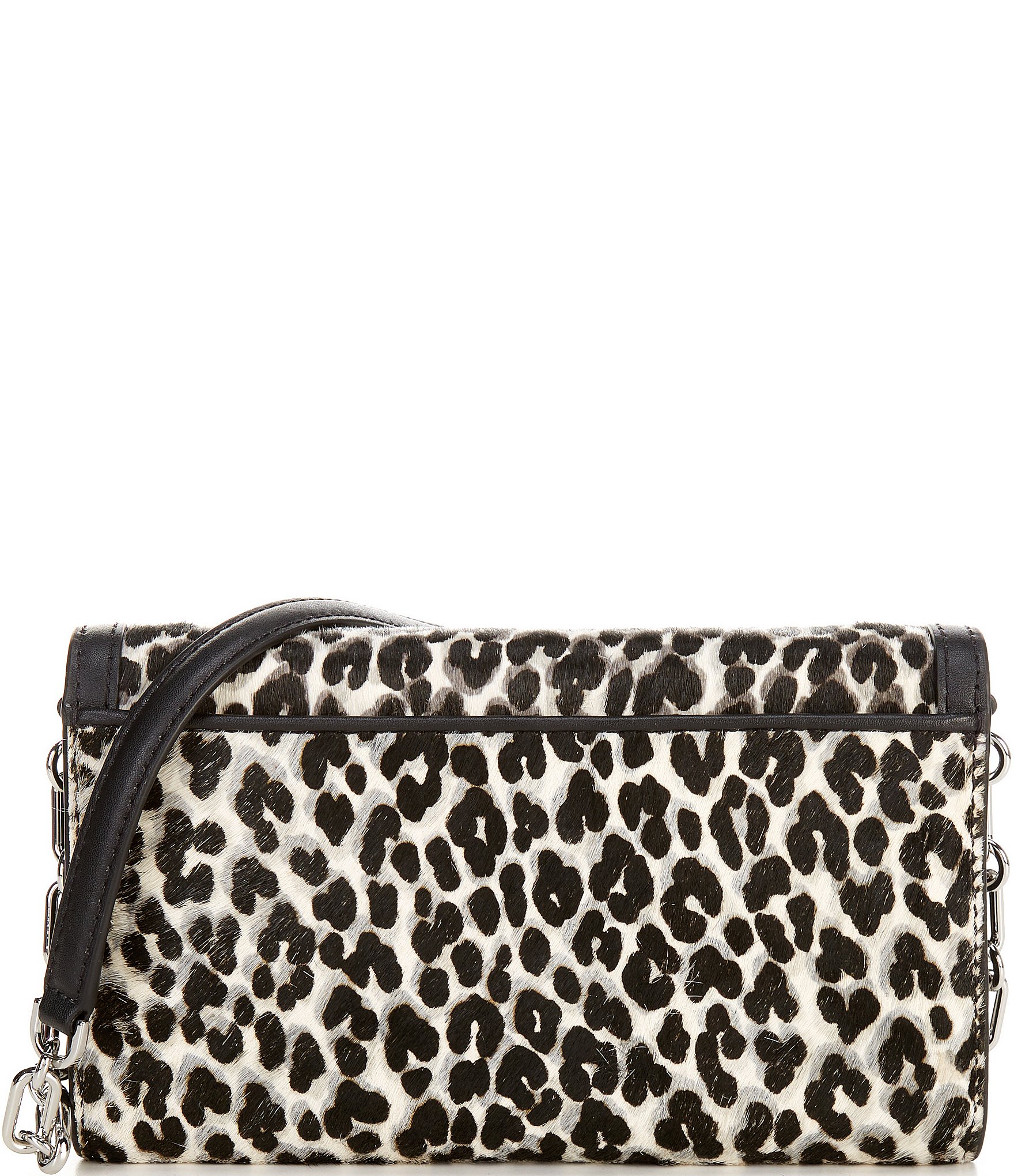 Michael Kors Tribeca Large Leopard Print Calf Hair Convertible Crossbody Bag