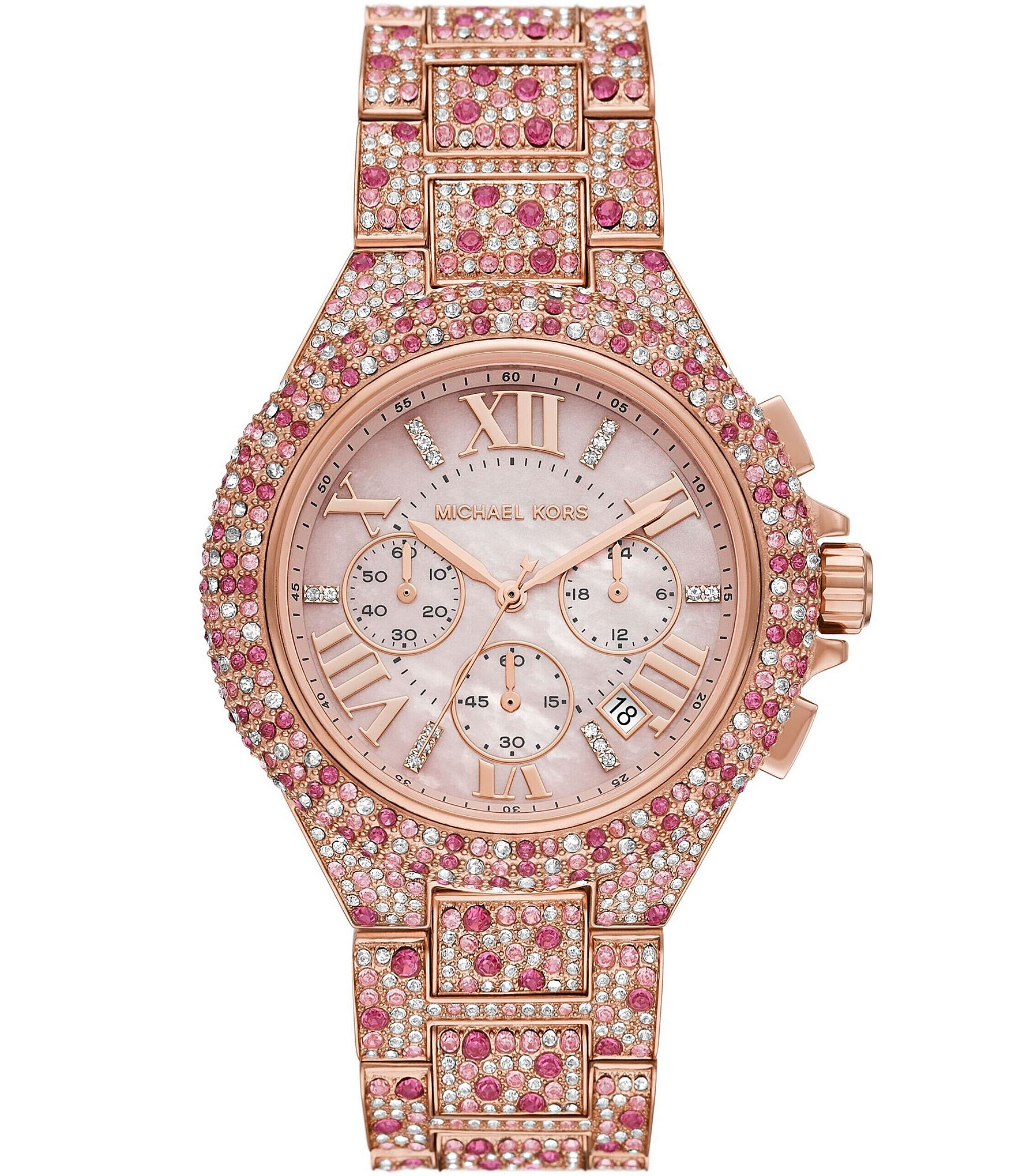 Michael Kors Women's Camille Chronograph Rose Gold-Tone Stainless Steel  Bracelet Watch | Dillard's