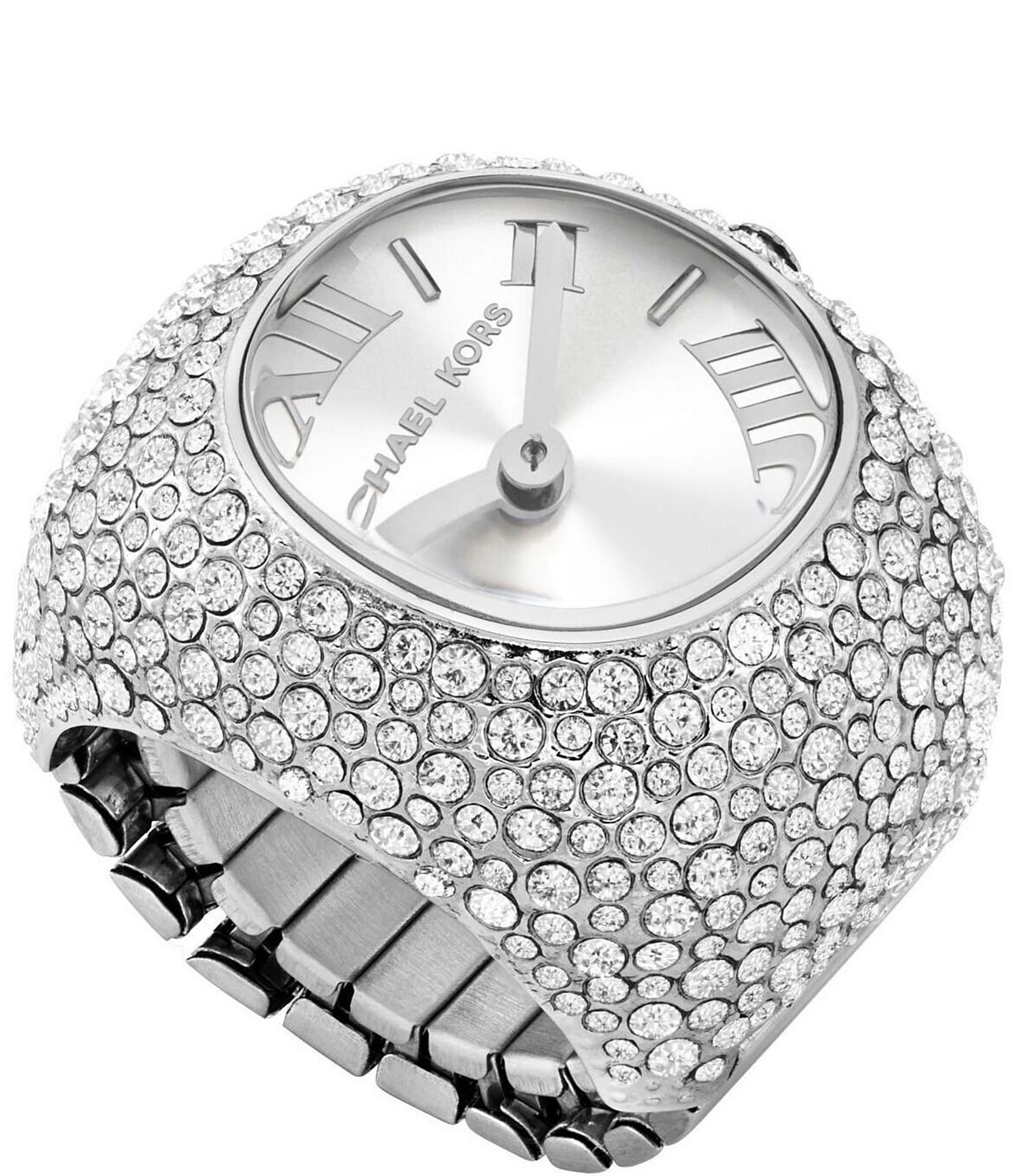 Michael Kors Women's Crystal Rylee Two-Hand Pave Stainless Steel Crystal Watch Ring