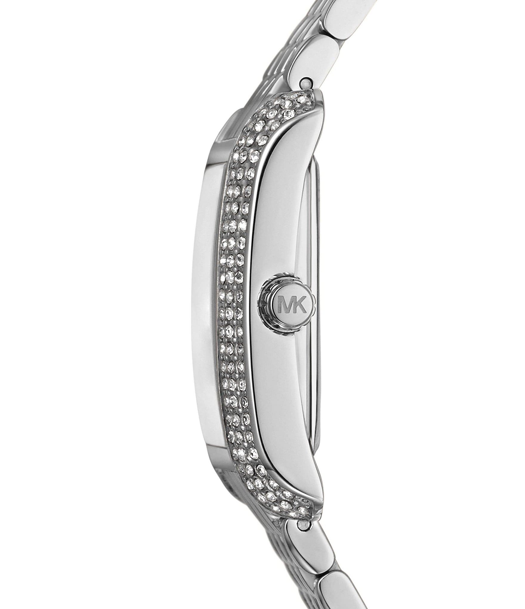 Michael Kors Women's Crystal Emery Three-Hand Stainless Steel Bracelet Watch