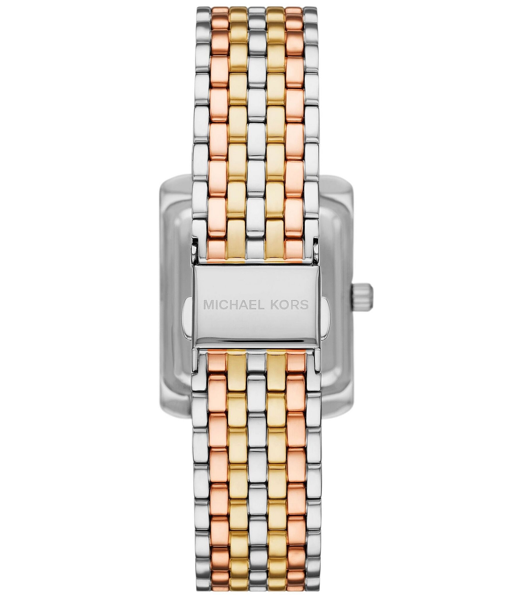 Michael Kors Women's Emery Three-Hand Tri Tone Stainless Steel Bracelet Watch