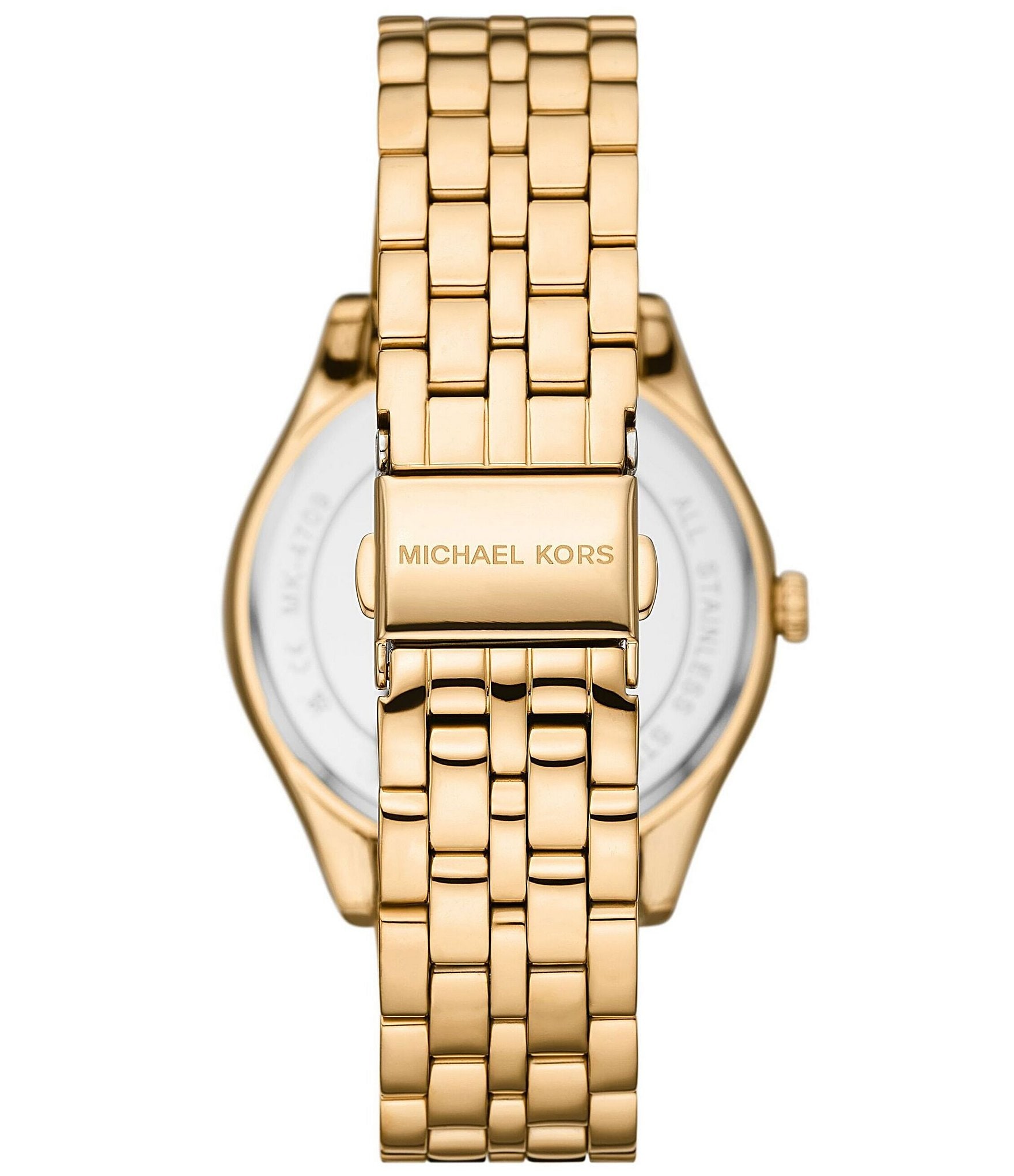 Michael Kors Women's Harlowe Three-Hand Analog Gold-Tone Stainless Steel Bracelet Watch