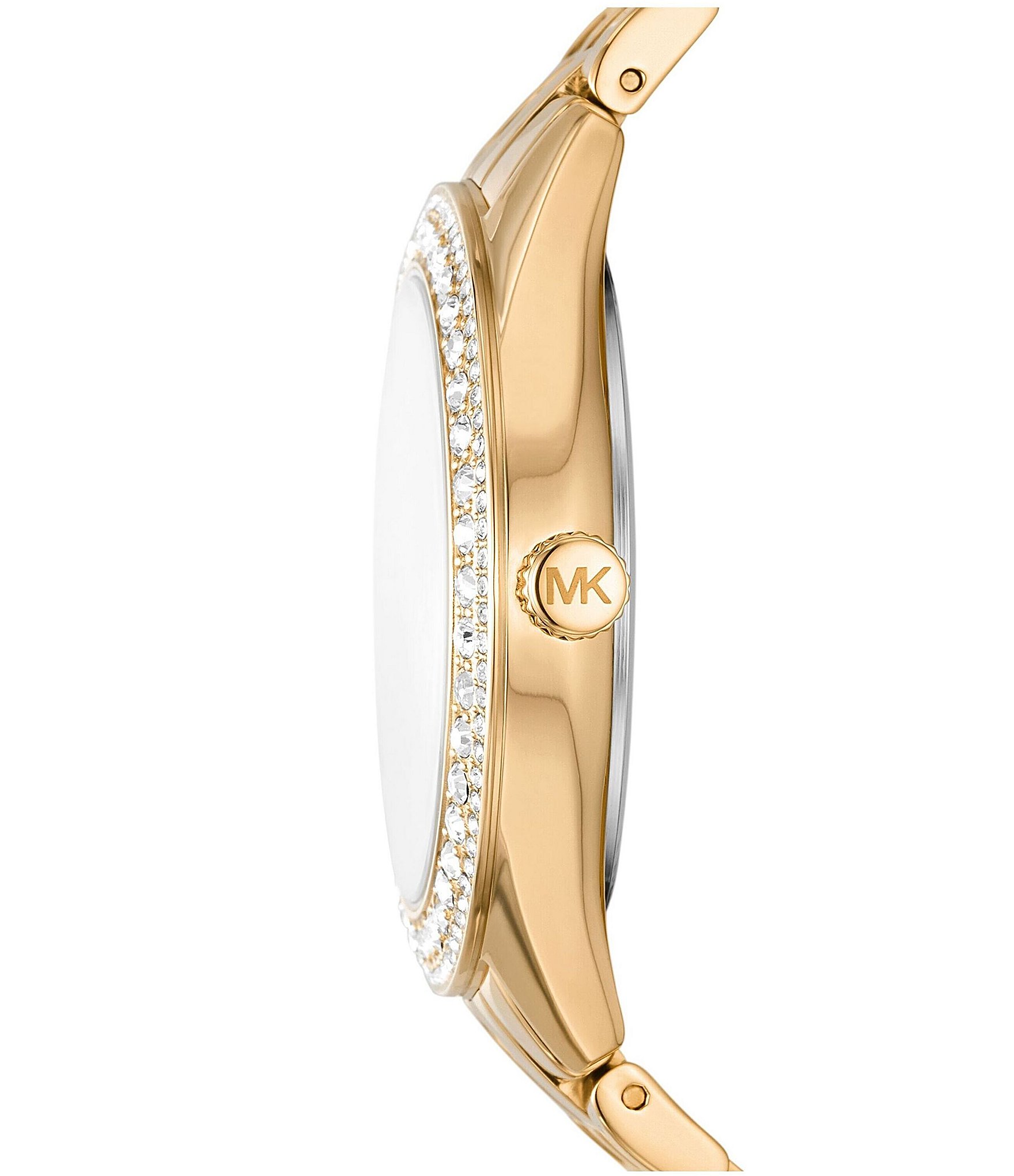 Michael Kors Women's Harlowe Three-Hand Analog Gold-Tone Stainless Steel Bracelet Watch