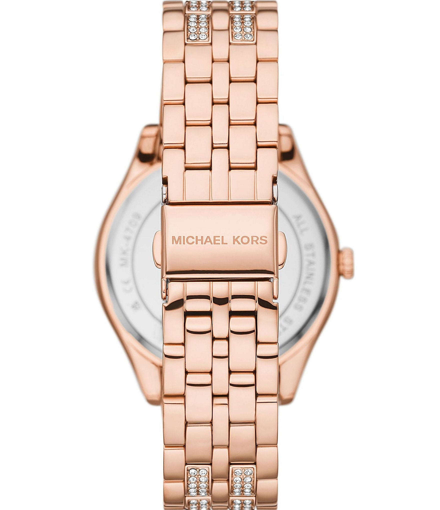 Michael Kors Women's Harlowe Three-Hand Analog Rose Gold-Tone Stainless Steel Bracelet Watch