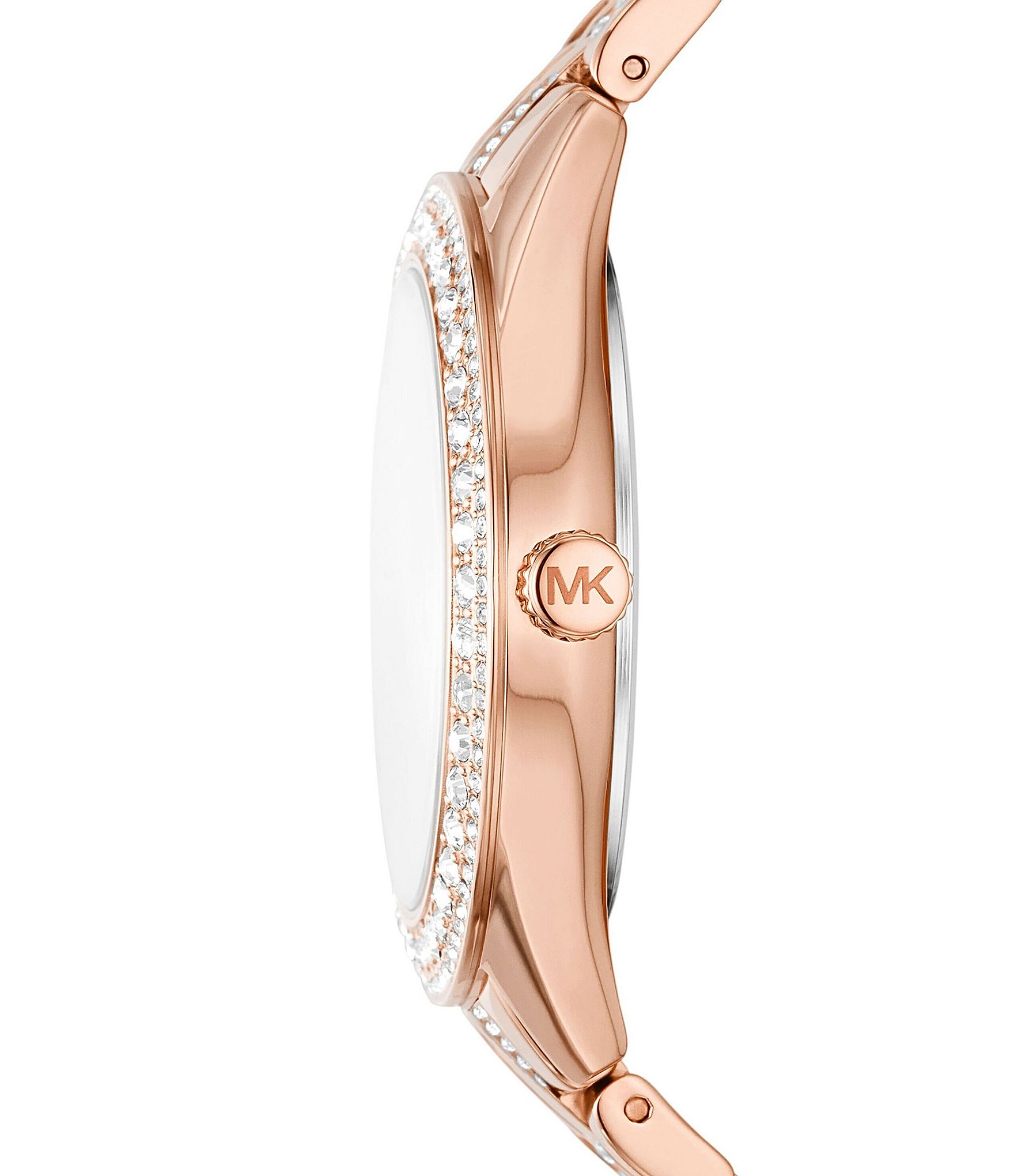 Michael Kors Women's Harlowe Three-Hand Analog Rose Gold-Tone Stainless Steel Bracelet Watch