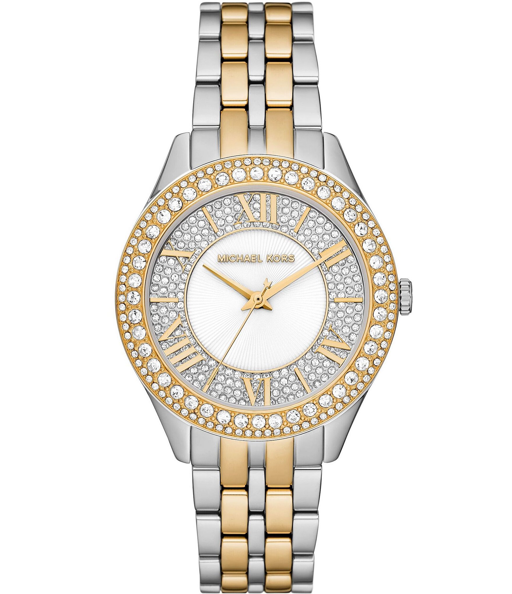 Michael Kors Women's Harlowe Two Tone Stainless Steel Crystal Bracelet Watch