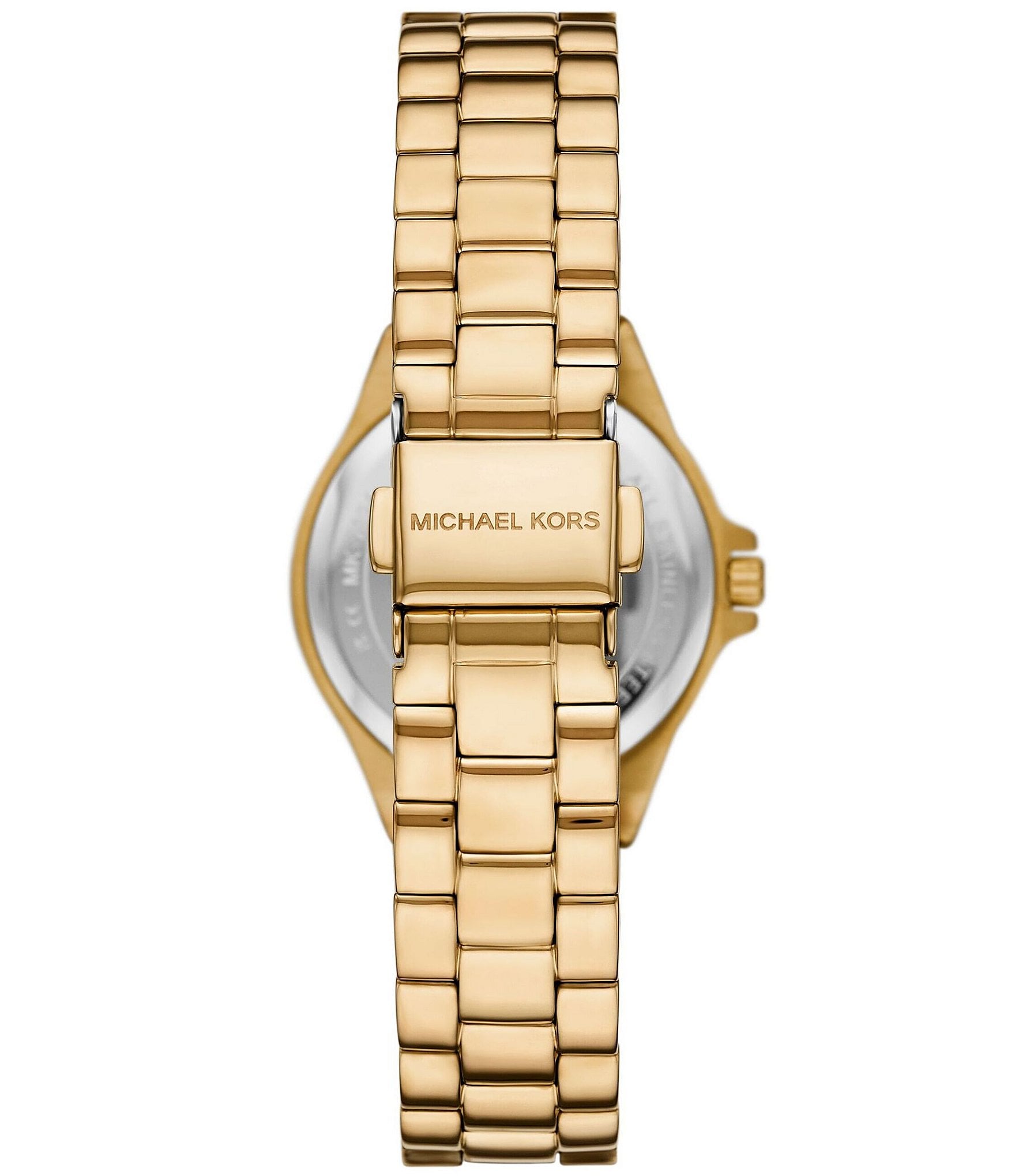 Michael Kors Women's Lennox Three-Hand Gold-Tone Stainless Steel Bracelet Watch