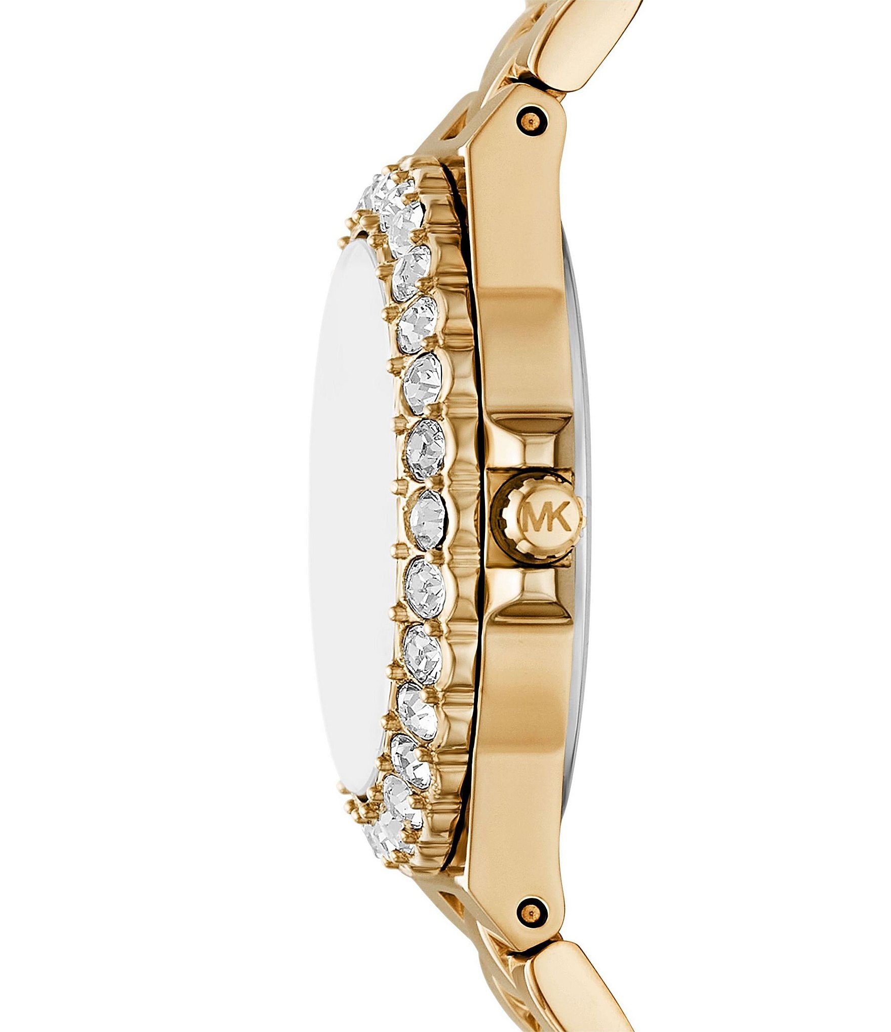 Michael Kors Women's Lennox Three-Hand Gold-Tone Stainless Steel Bracelet Watch