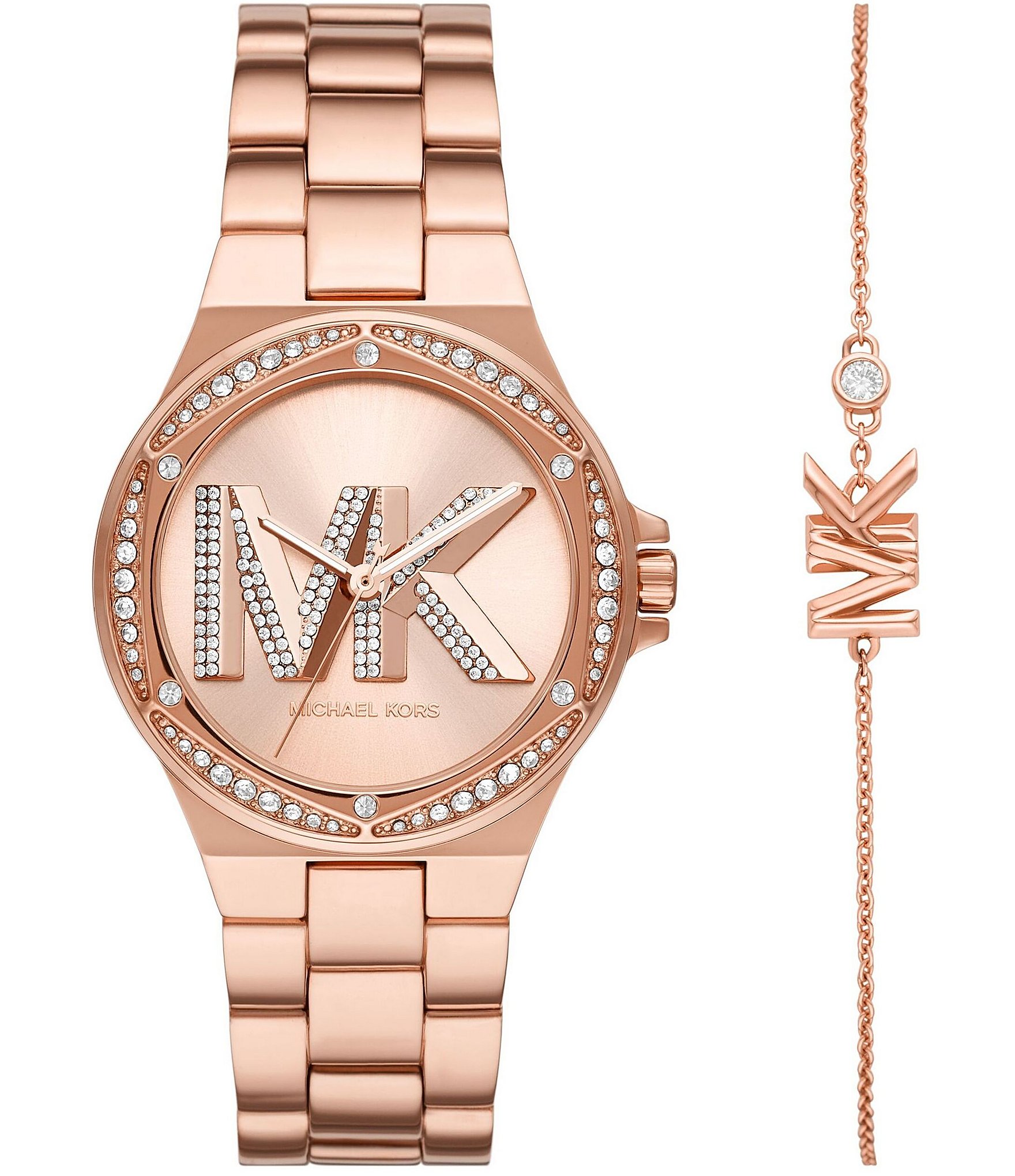 Michael Kors Watches Michael Kors Portia Rose Gold Tone Watch and Bracelet  Set  Womens Watches from Faith Jewellers UK