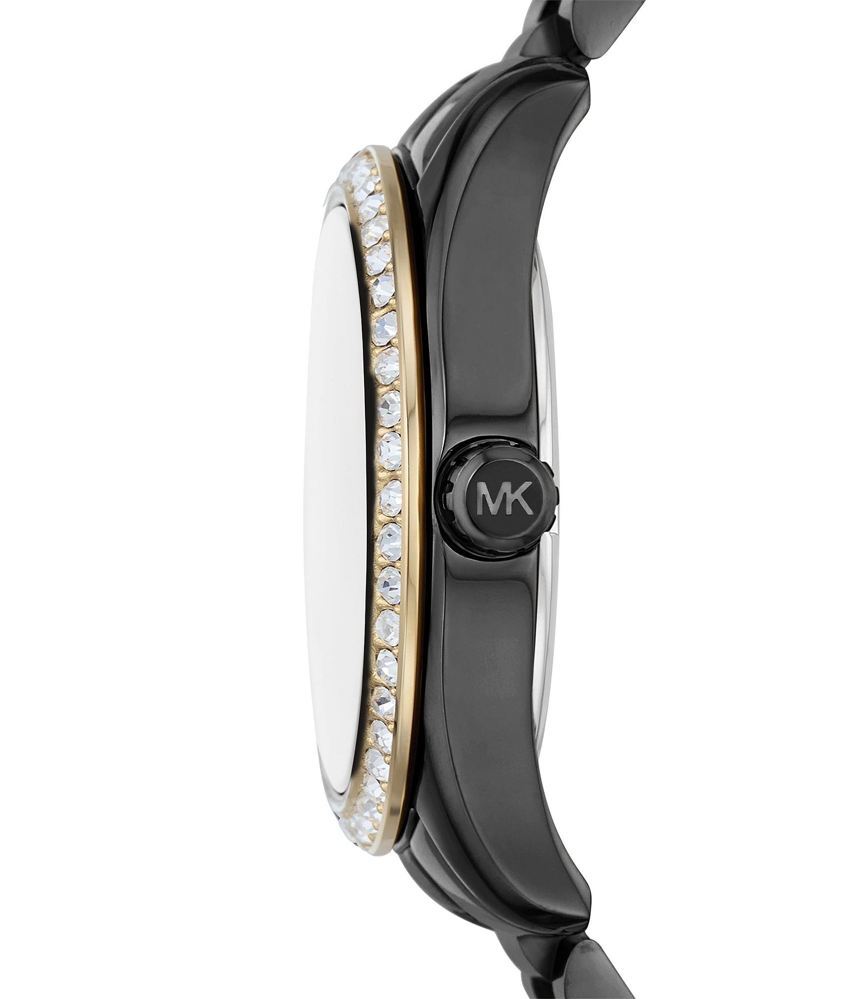 Michael Kors Women's Lexington Three-Hand Black Stainless Steel Bracelet Watch