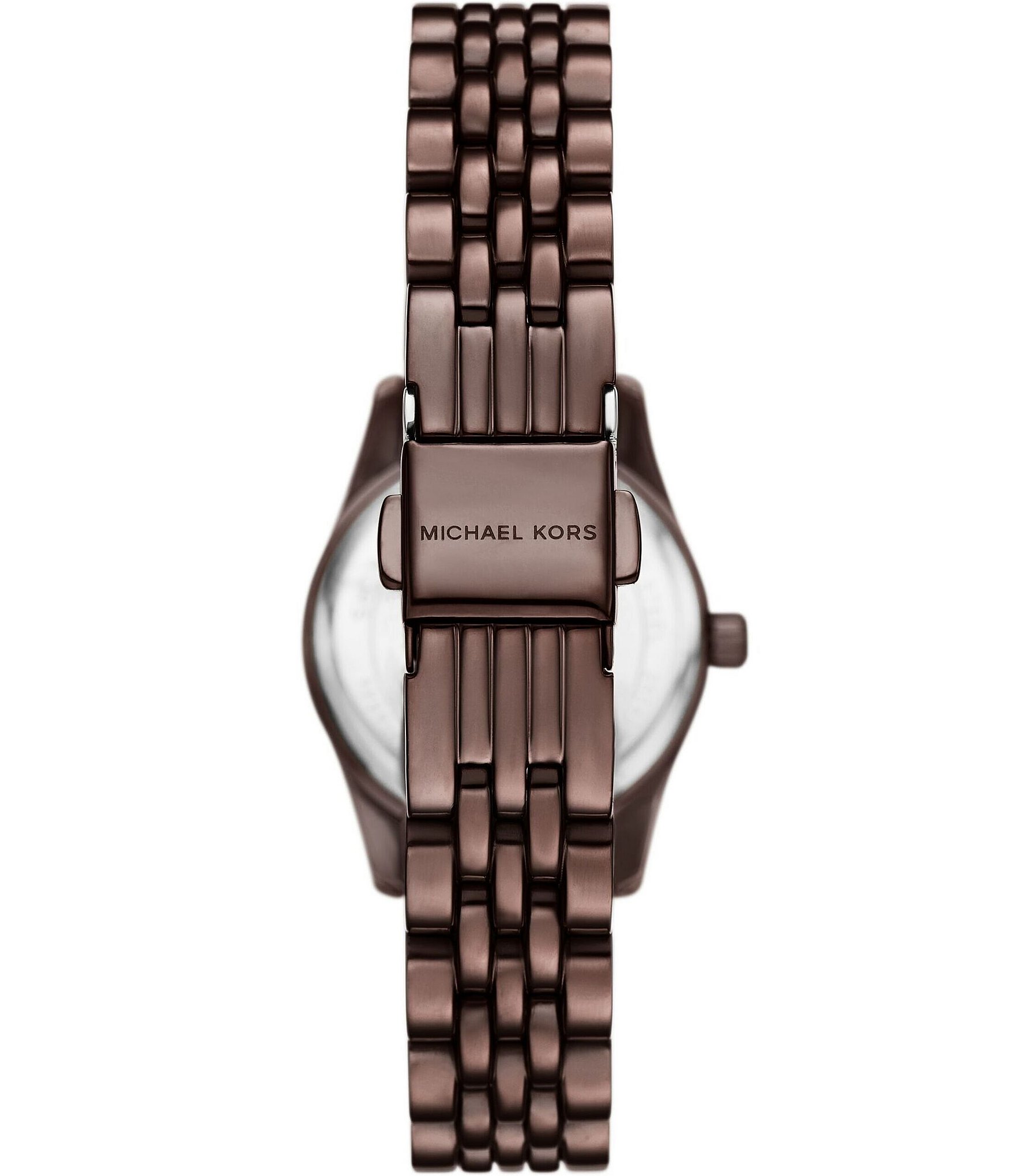 Michael Kors Women's Lexington Three-Hand Chocolate Stainless Steel Bracelet Watch