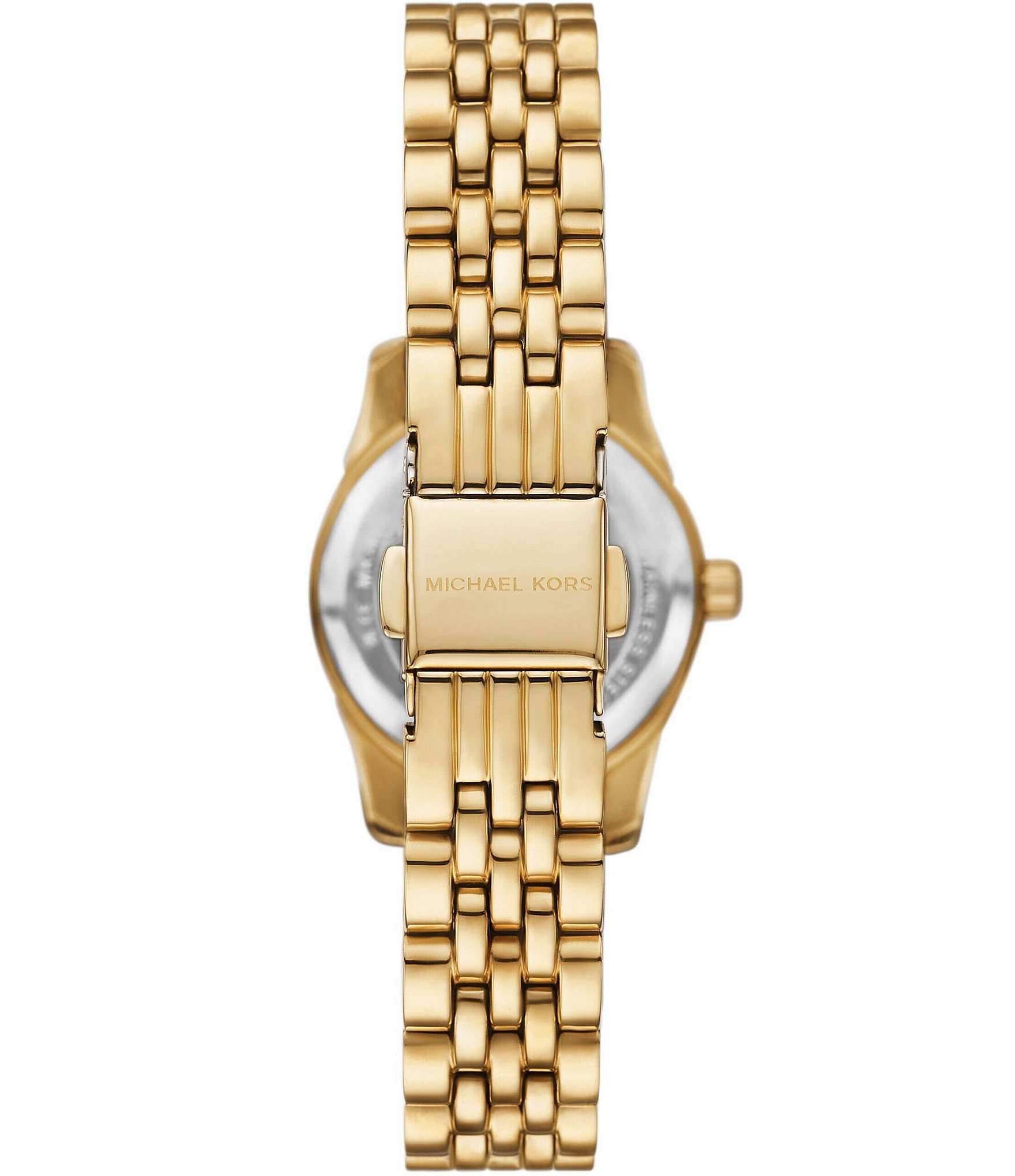 Michael Kors Women's Lexington Three-Hand Gold-Tone Crystal Dial Stainless Steel Bracelet Watch