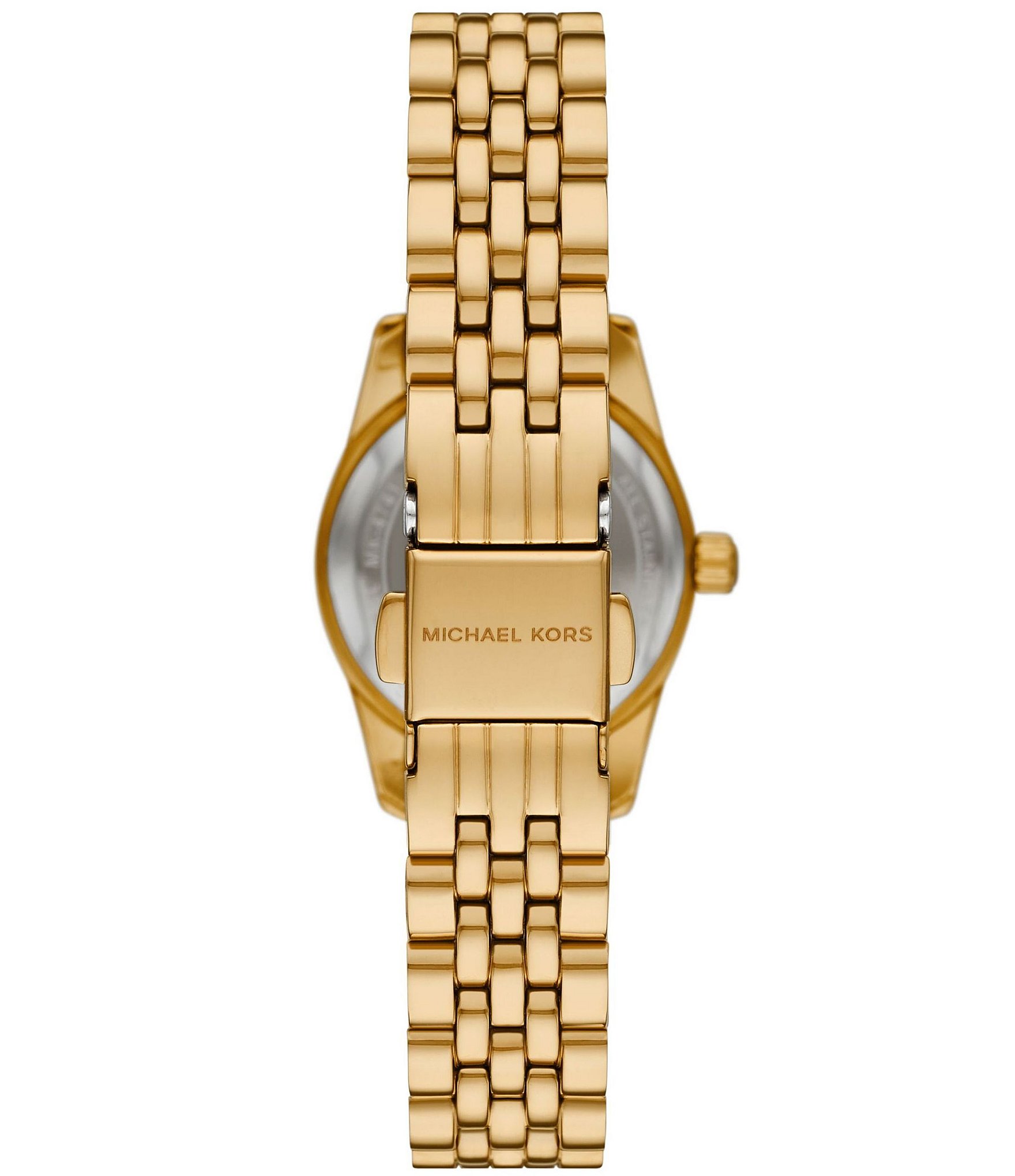 Michael Kors Women's Lexington Three-Hand Gold Tone Stainless Steel Bracelet Watch