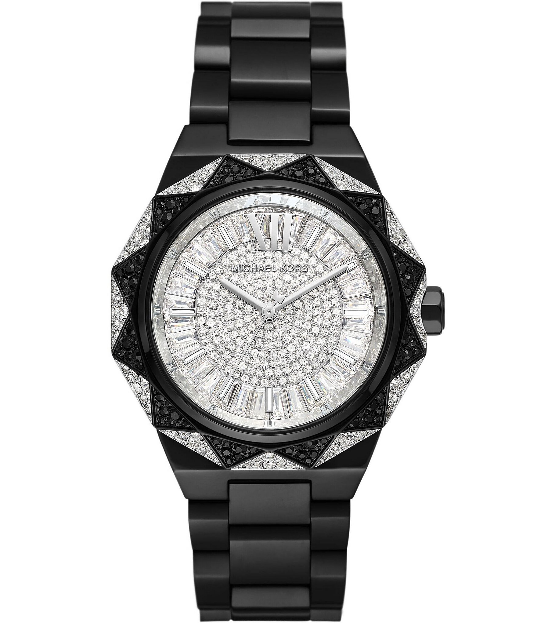 Michael Kors Women's Raquel Three-Hand Black Stainless Steel Bracelet Watch  | Dillard's