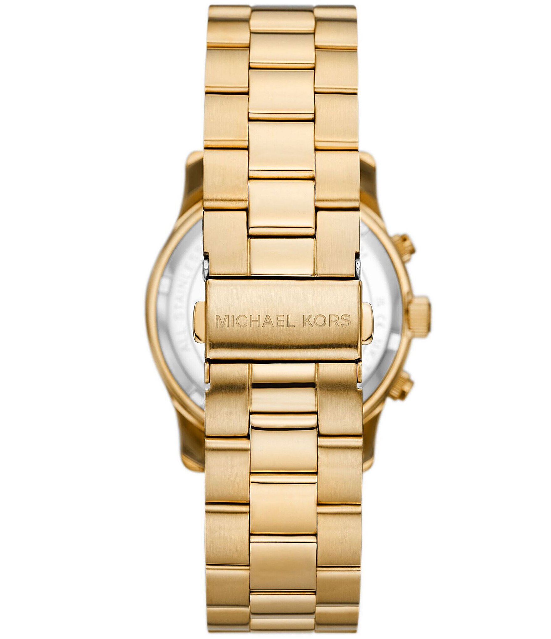 Michael Kors Women's Runway Chronograph Gold-Tone Stainless Steel Bracelet Watch