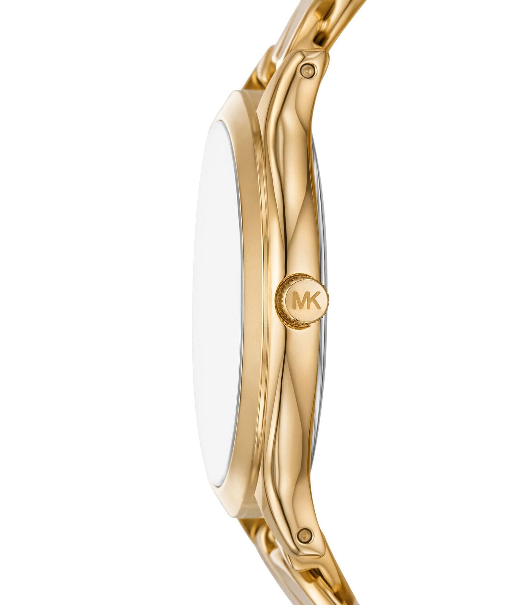 Michael Kors Women's Runway Three Hand Gold-Tone Stainless Steel Bracelet Watch