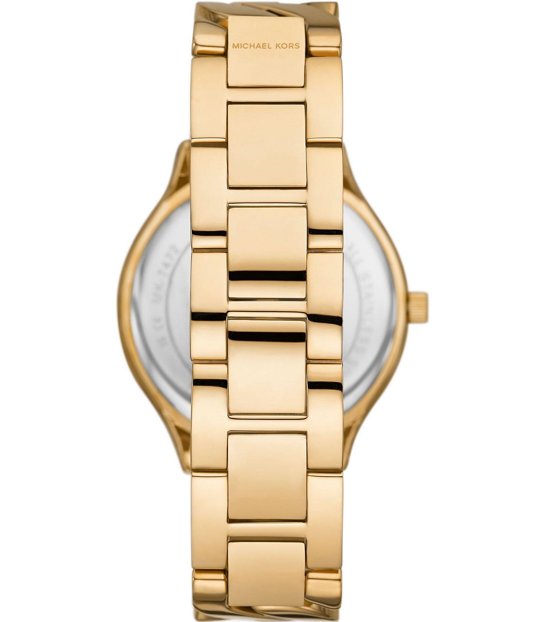 Michael Kors Women's Runway Three Hand Gold-Tone Stainless Steel Bracelet Watch