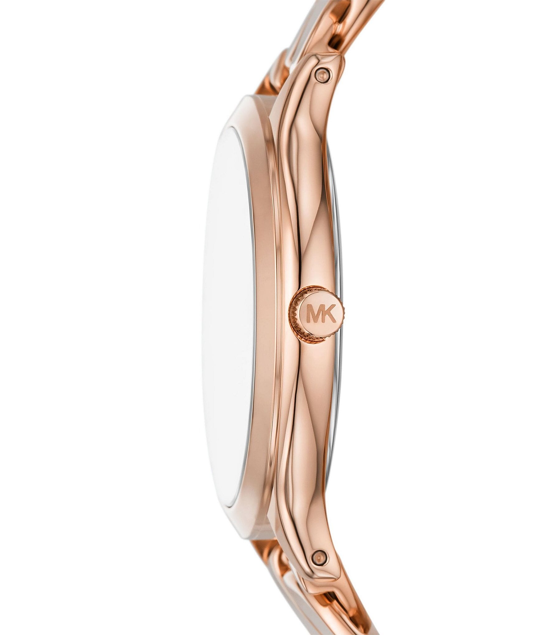 Michael Kors Women's Runway Three-Hand Rose Gold Tone Stainless Steel Bracelet Watch