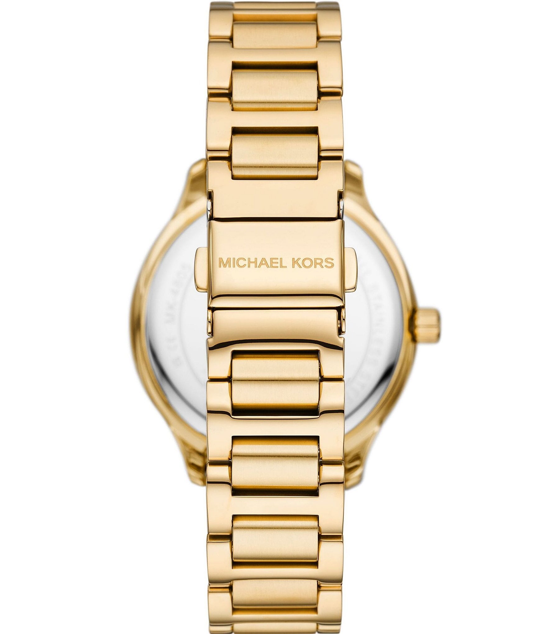 Michael Kors Women's Sage Crystal Embellished Three-Hand Gold-Tone Stainless Steel Bracelet Watch