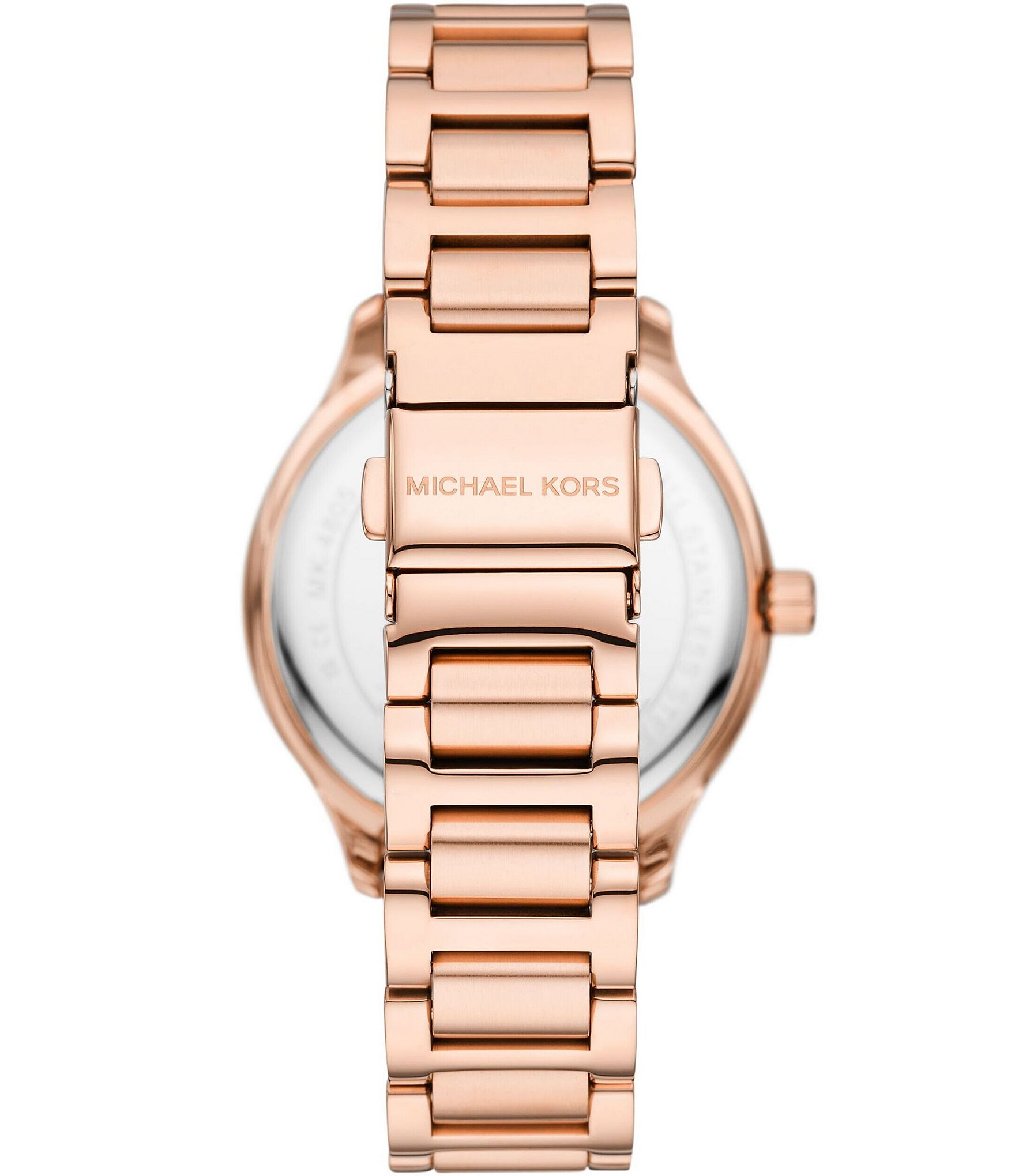 Michael Kors Women's Sage Three Hand Crystal Rose Gold Tone Stainless Steel Bracelet Watch