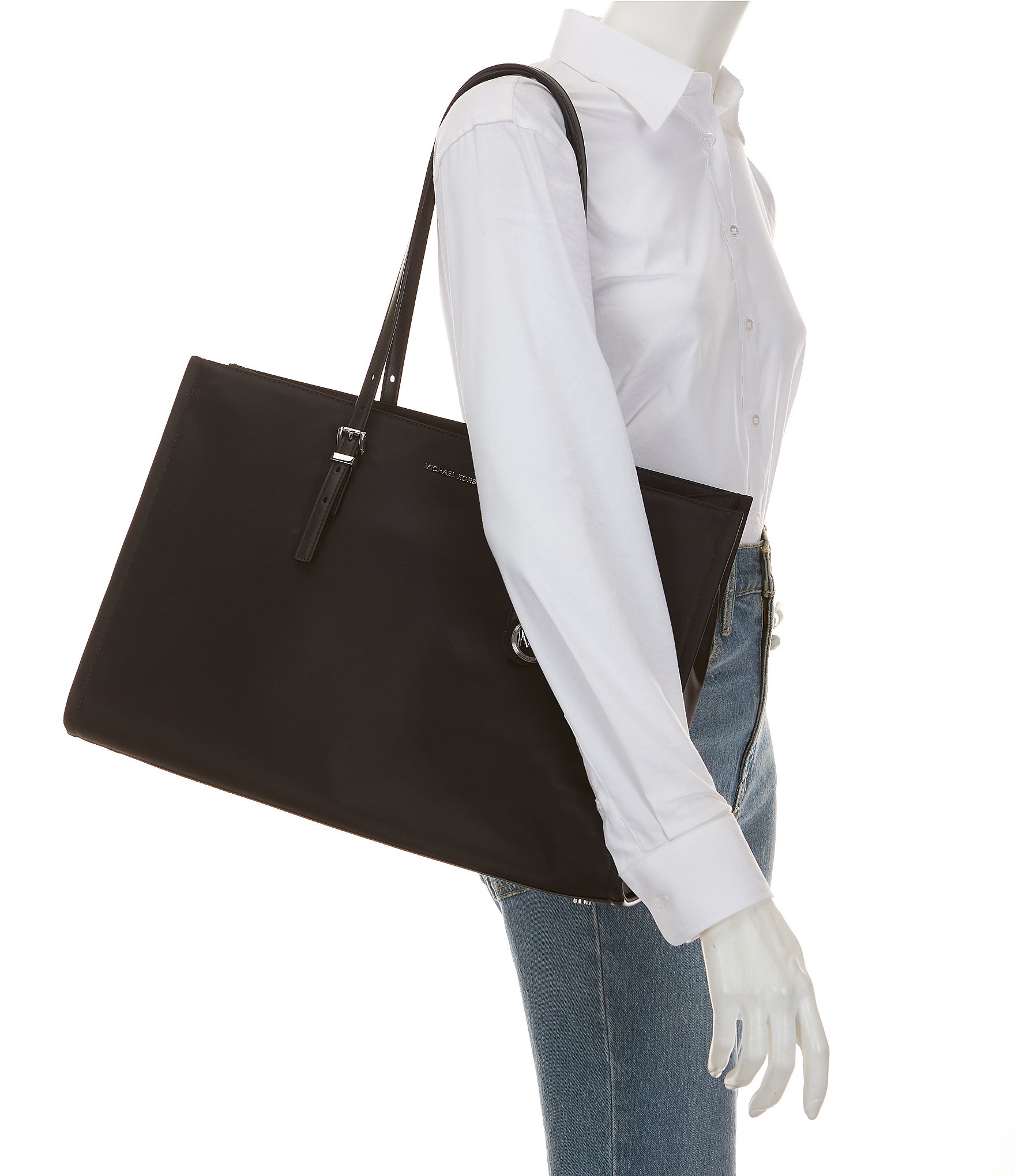 Michael Kors Zadie Large East West Multi Function Nylon Top Zip Tote Bag