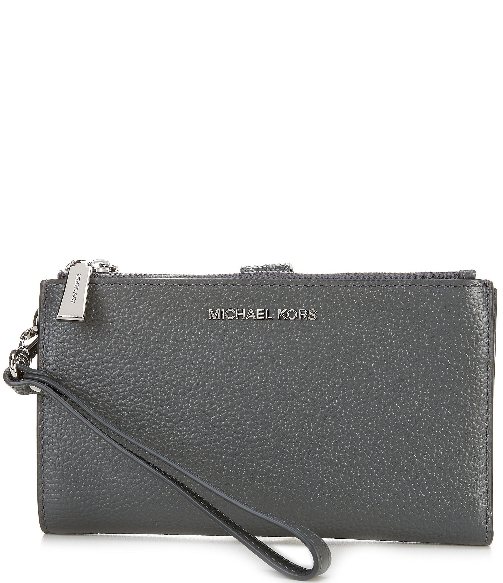 Michael Kors Geldbörse Double Zip Wristlet offers Pearl Grey NEU&OVP