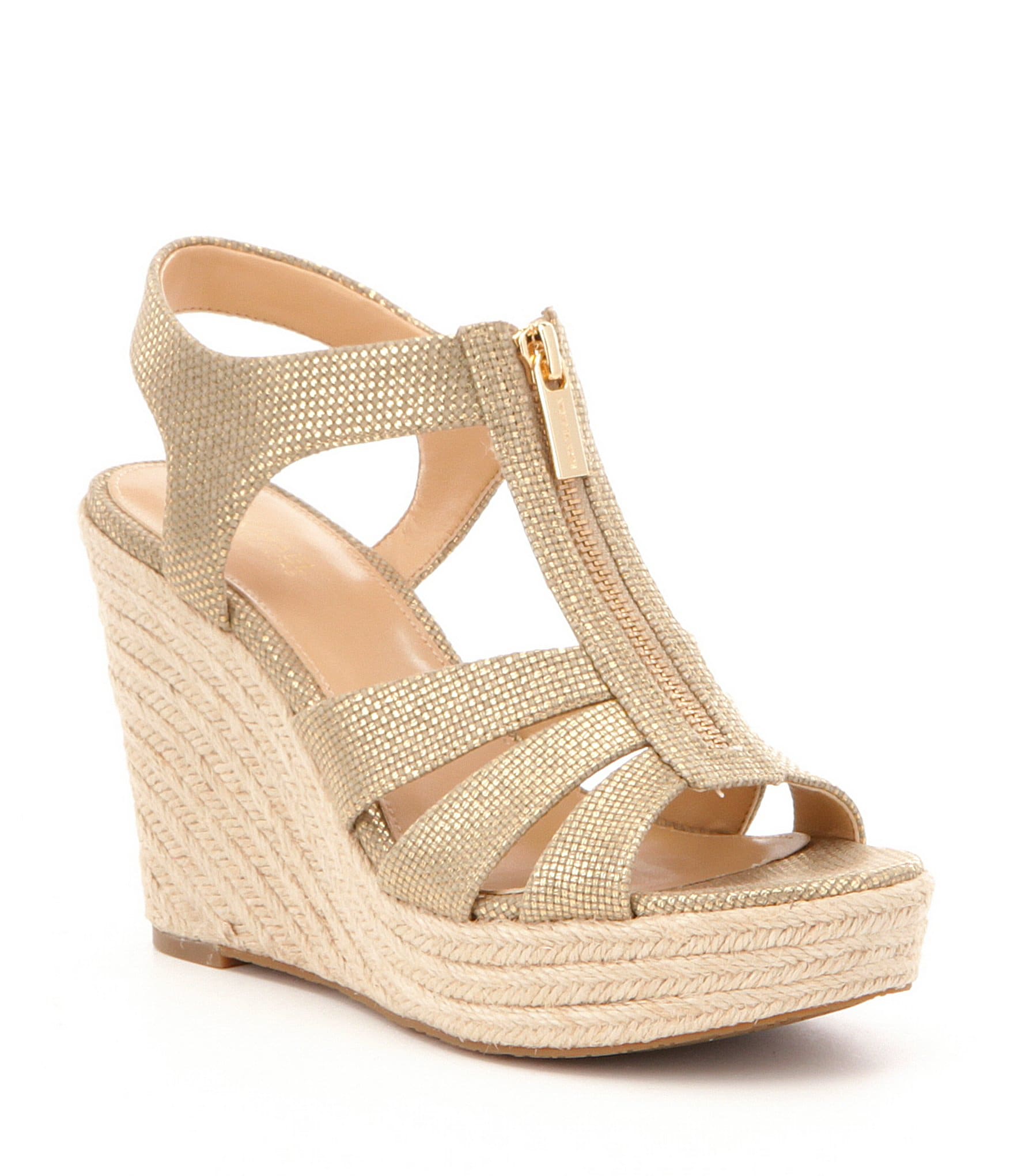 michael kors berkley wedge pale gold