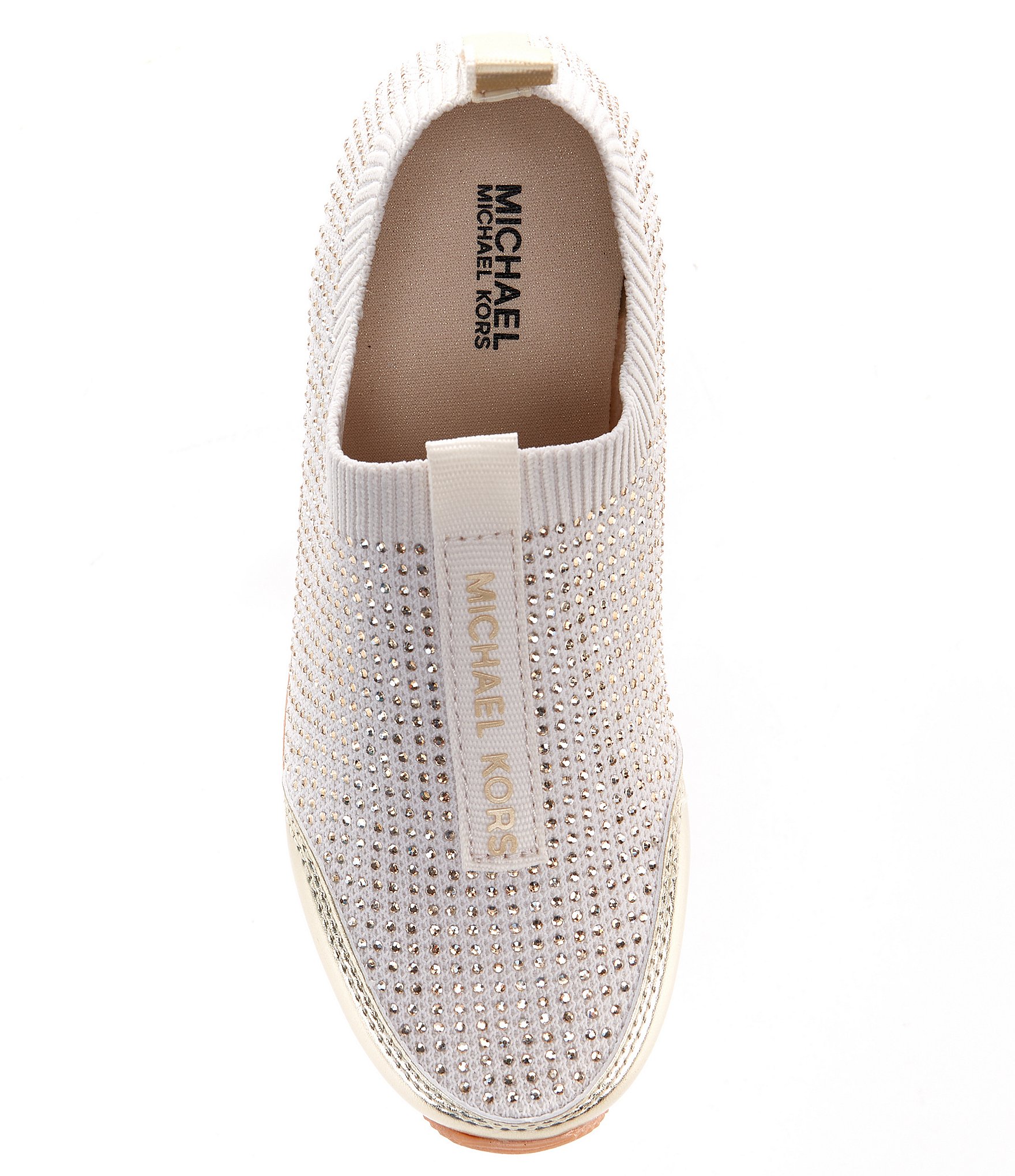 MICHAEL Michael Kors Girls' Allie Sock Crystal Embellished Slip On Sneakers (Toddler)