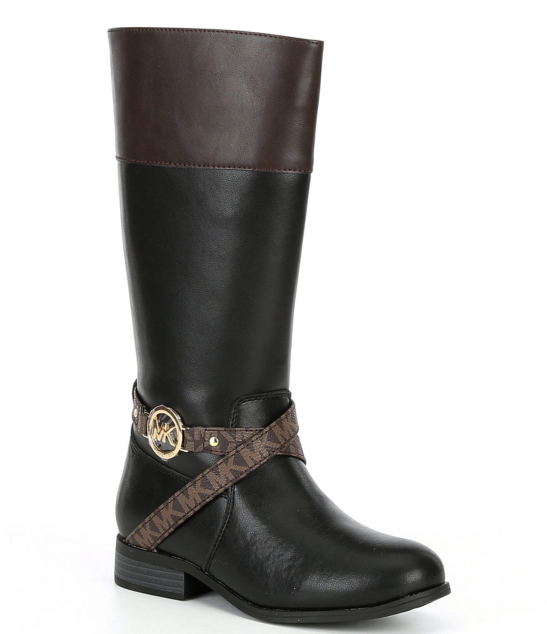 MICHAEL Michael Kors Womens Preston Leather Riding Boots | tyello.com