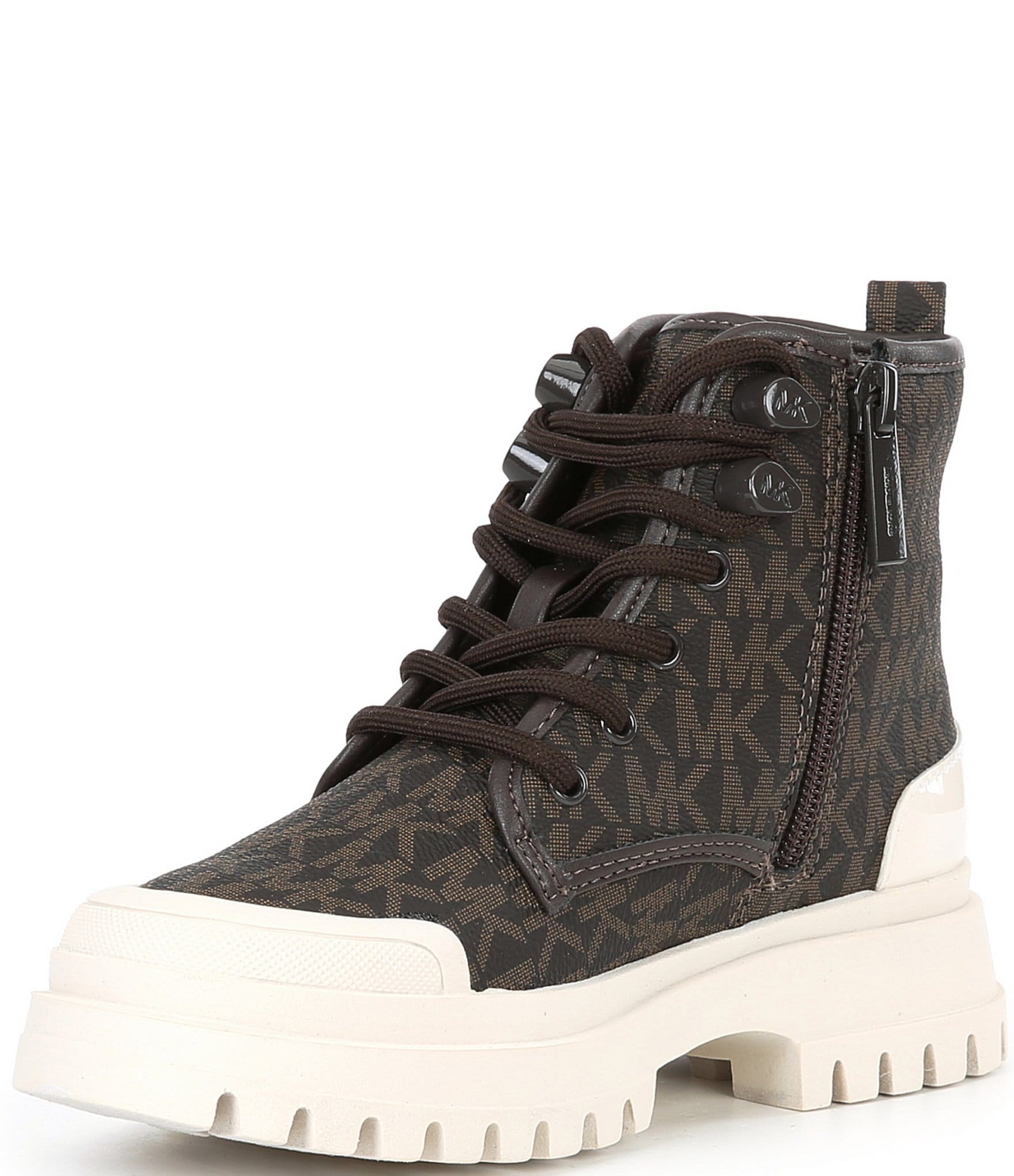 MICHAEL Michael Kors Girls' Payton Logo Lace Up Lug Sole Booties (Toddler)