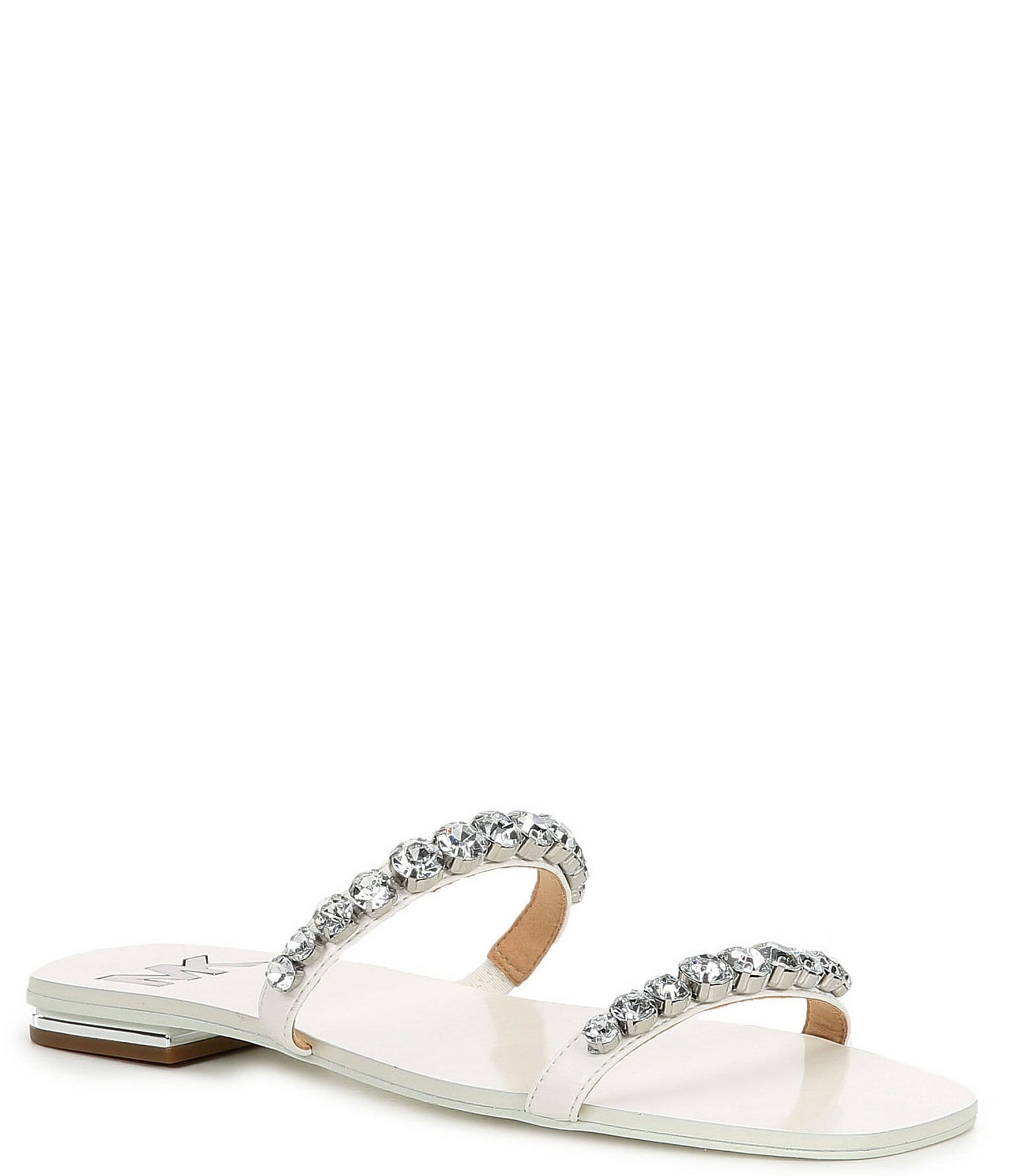 MICHAEL Michael Kors Jessa Jewel Banded Leather Flat Sandals | Dillard's