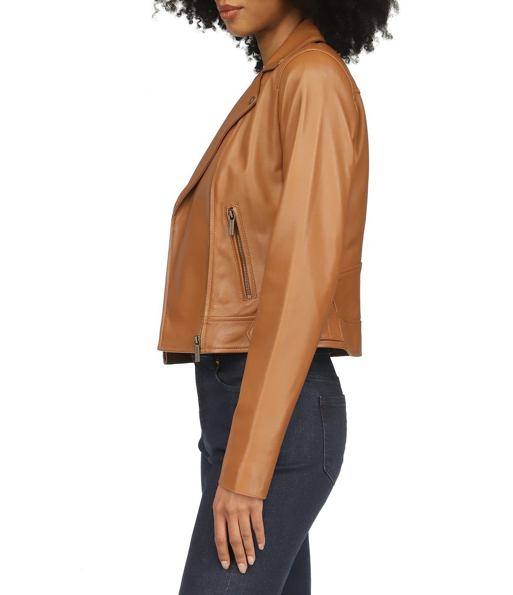 MICHAEL Michael Kors Lamb Leather Moto Jacket