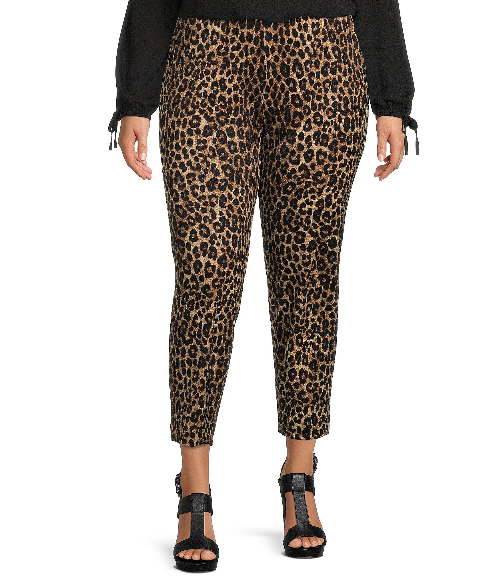 Cheetah Ladies Microfibre Track Pants with Zipper Cuff Hem and Side Pi
