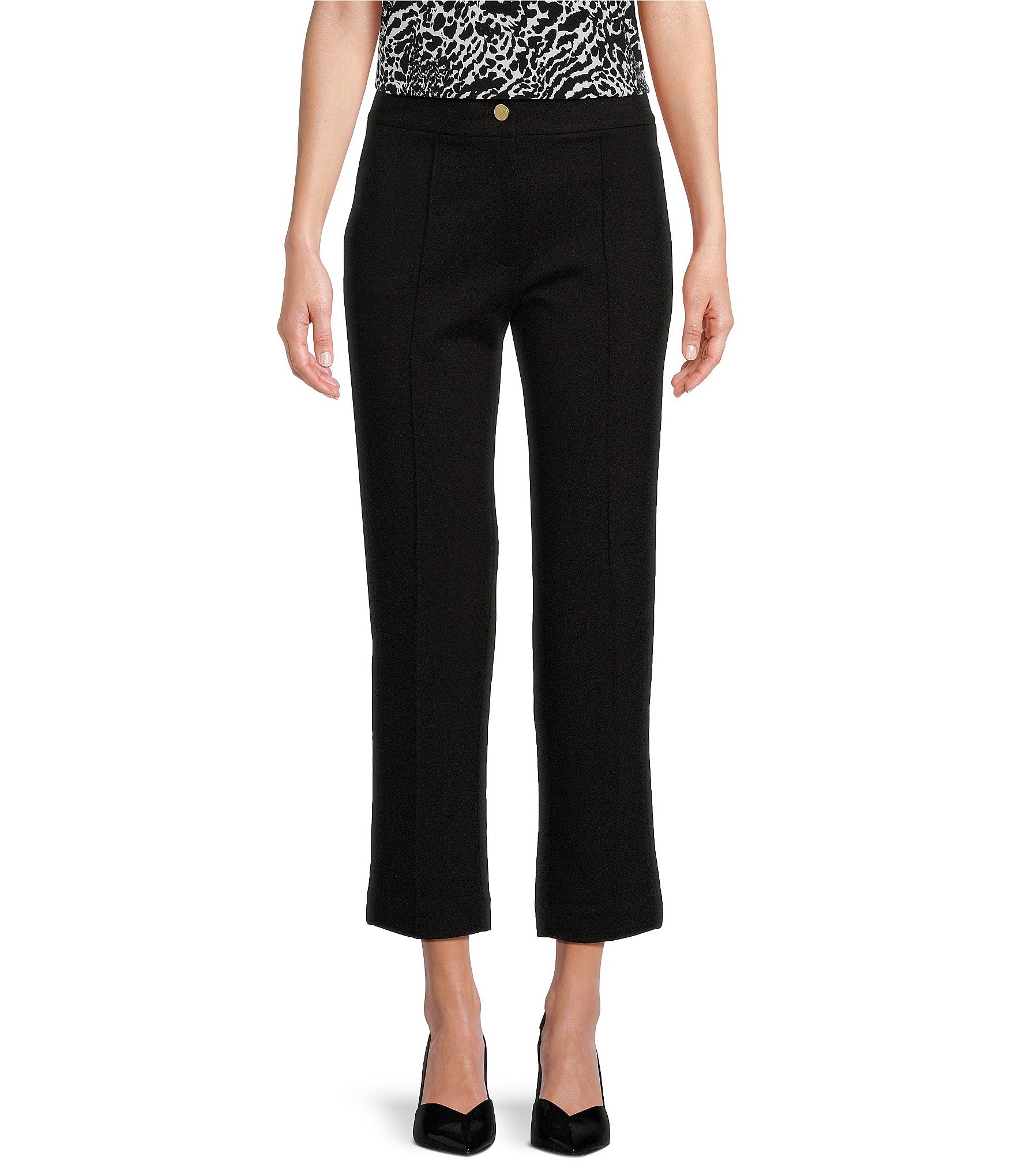 MICHAEL Michael Kors Ponte Knit Straight Leg Front Seam Crop Pant |  Dillard's