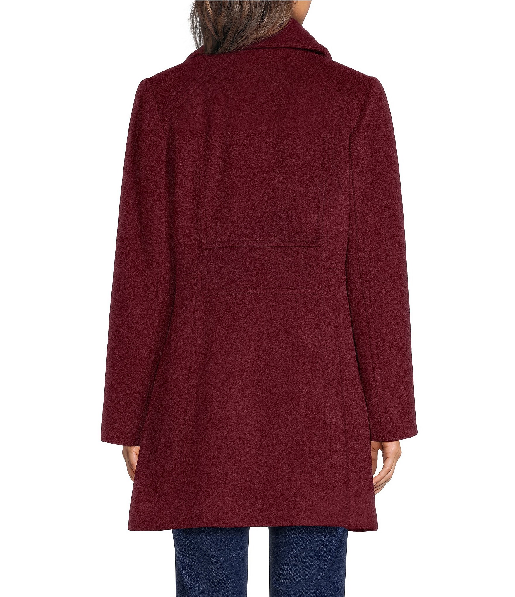 MICHAEL Michael Kors Wool Blend Notch Collar Button Front Single Breasted Coat
