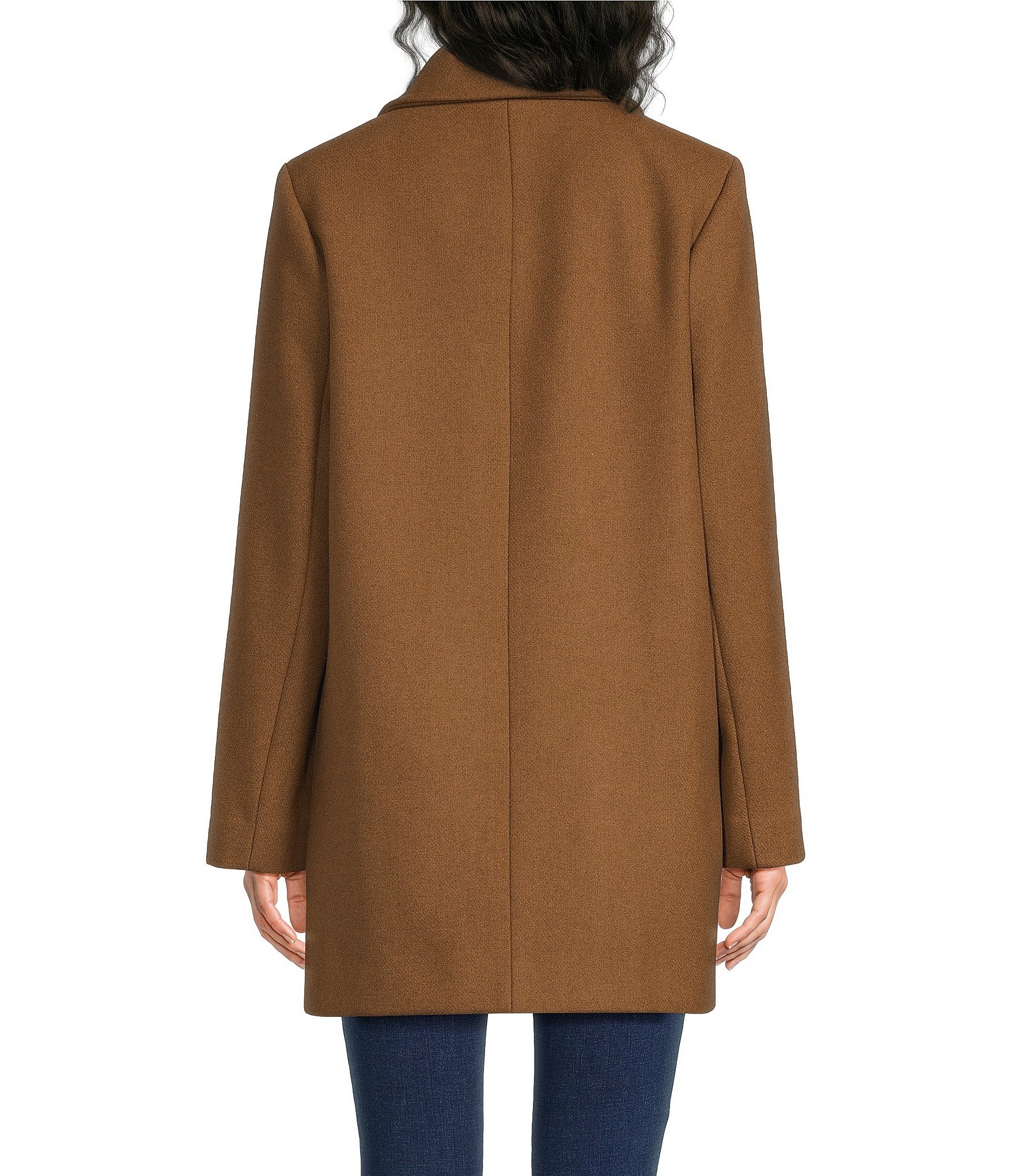 MICHAEL Michael Kors Wool Blend Notch Lapel Double Breasted Peacoat
