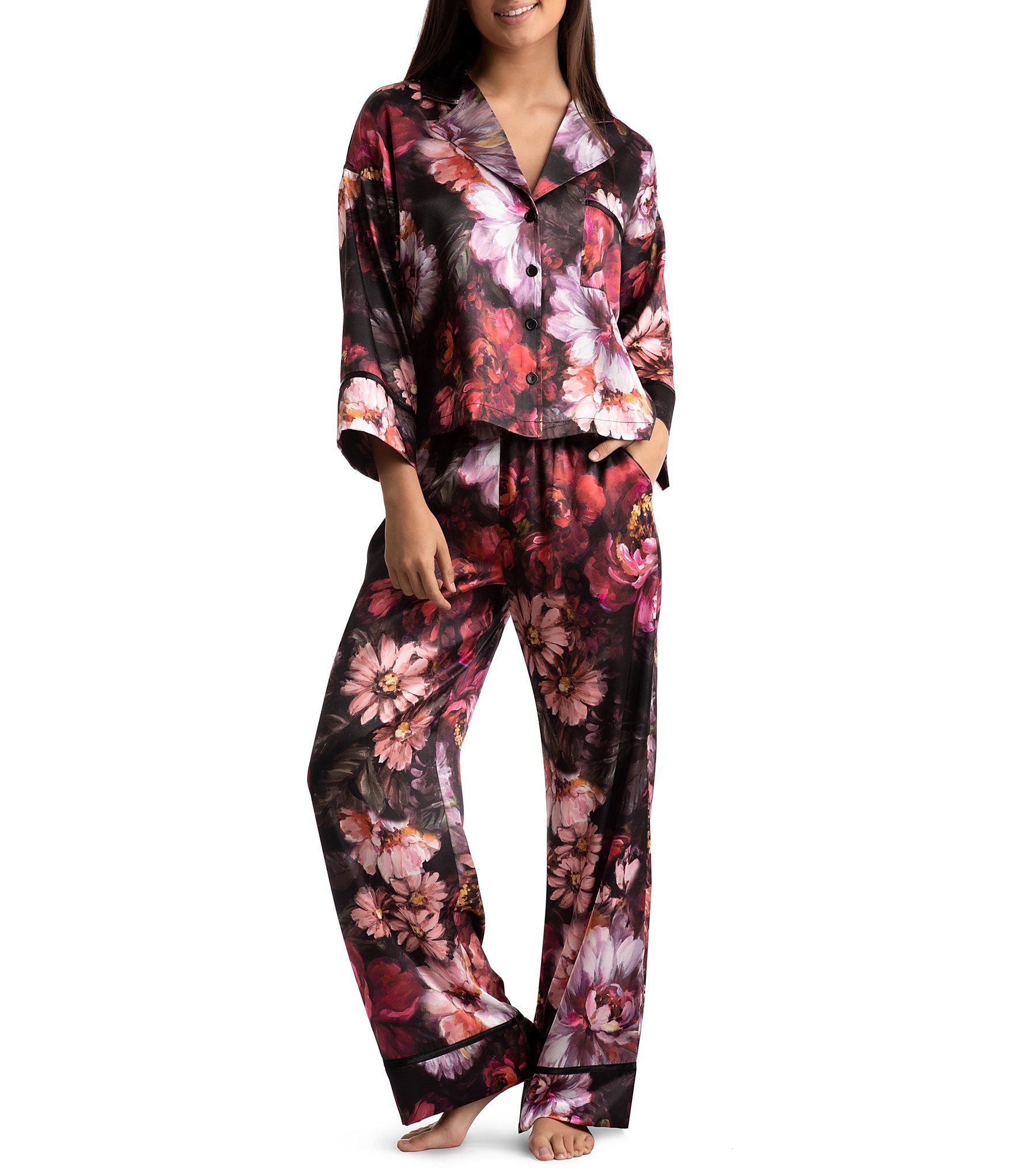 STJDM Nightgown,Women Square Collar Pajama Set Ruffles Embroidered  Tops+Long Pants Sleepwear Loungewear : : Clothing, Shoes &  Accessories