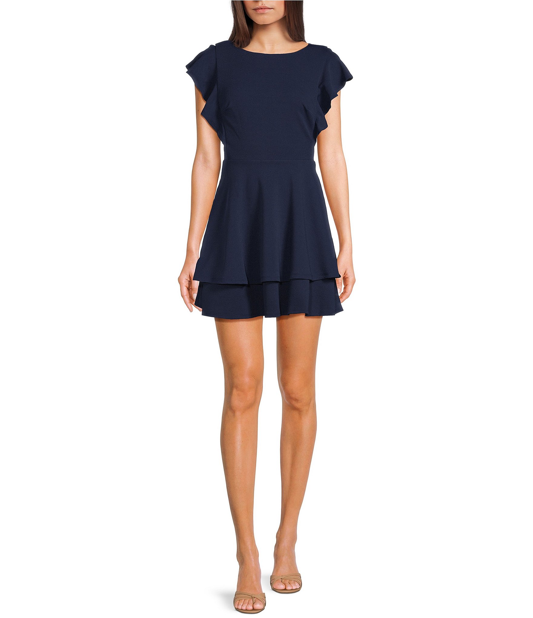 princess polly baby blue dress Blue Fit-And-Flare Dress main image 1