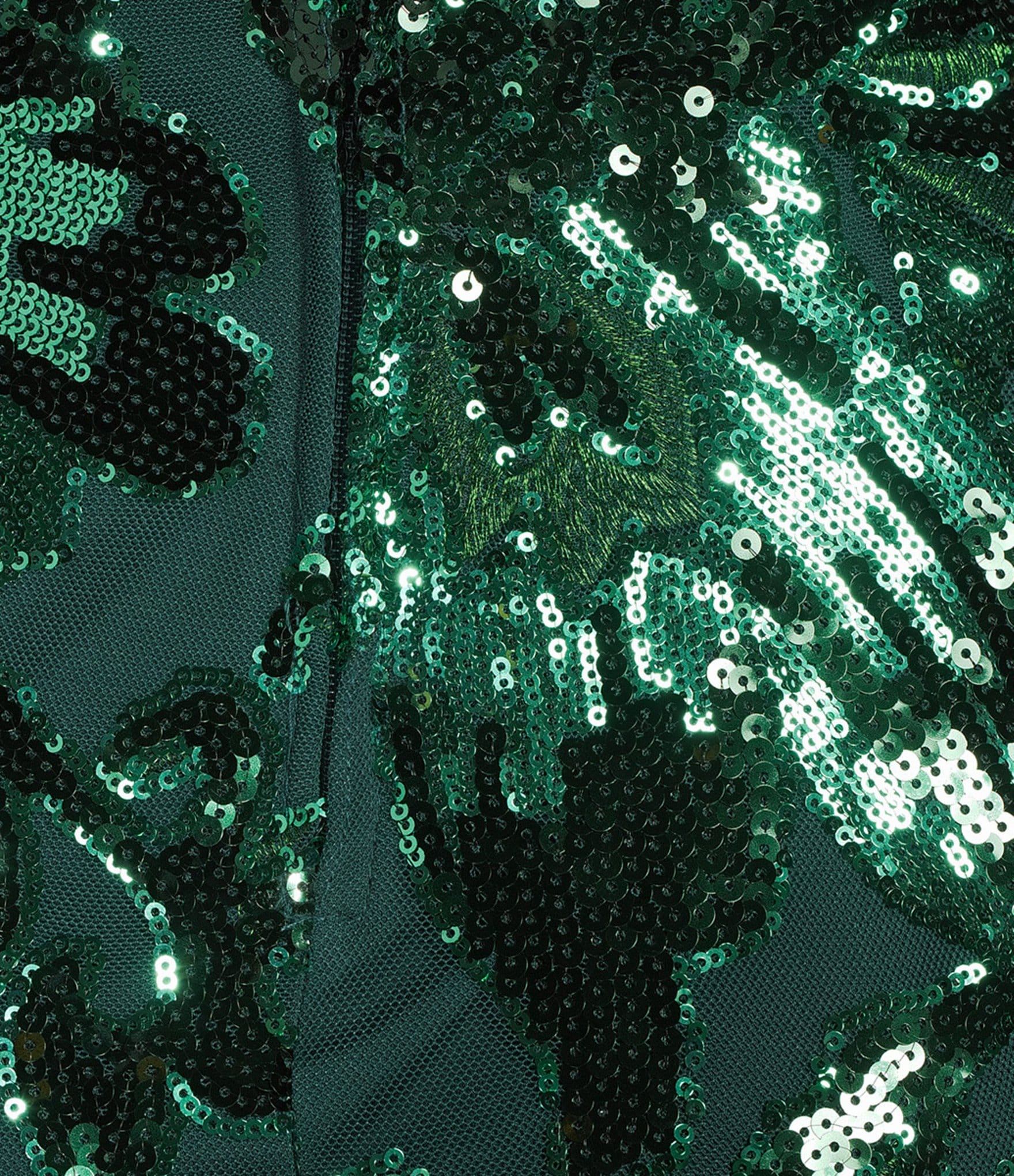 Midnight Doll Patterned Sequin Scoop Neck Spaghetti Strap Side Slit Dress