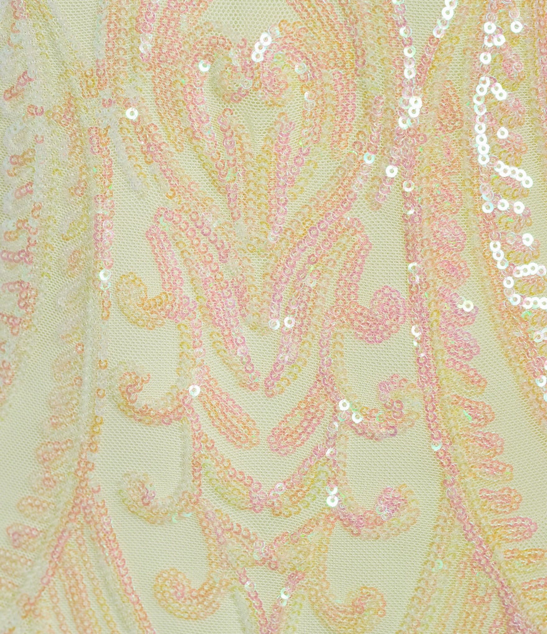 Midnight Doll Sequin Patterned Scoop Neck Bodycon Side Slit Dress