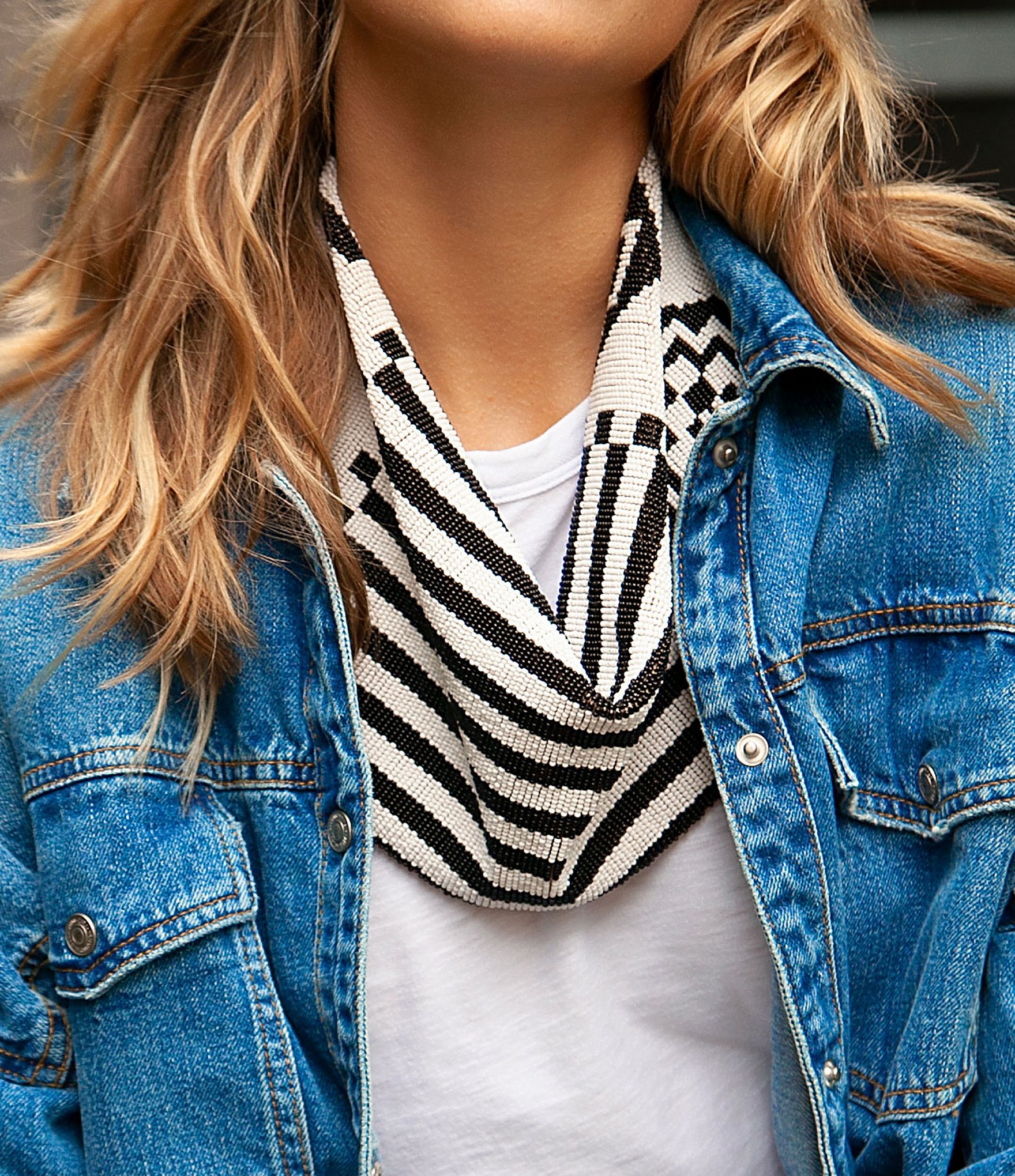 Mignonne Gavigan Geometric Scarf Statement Necklace